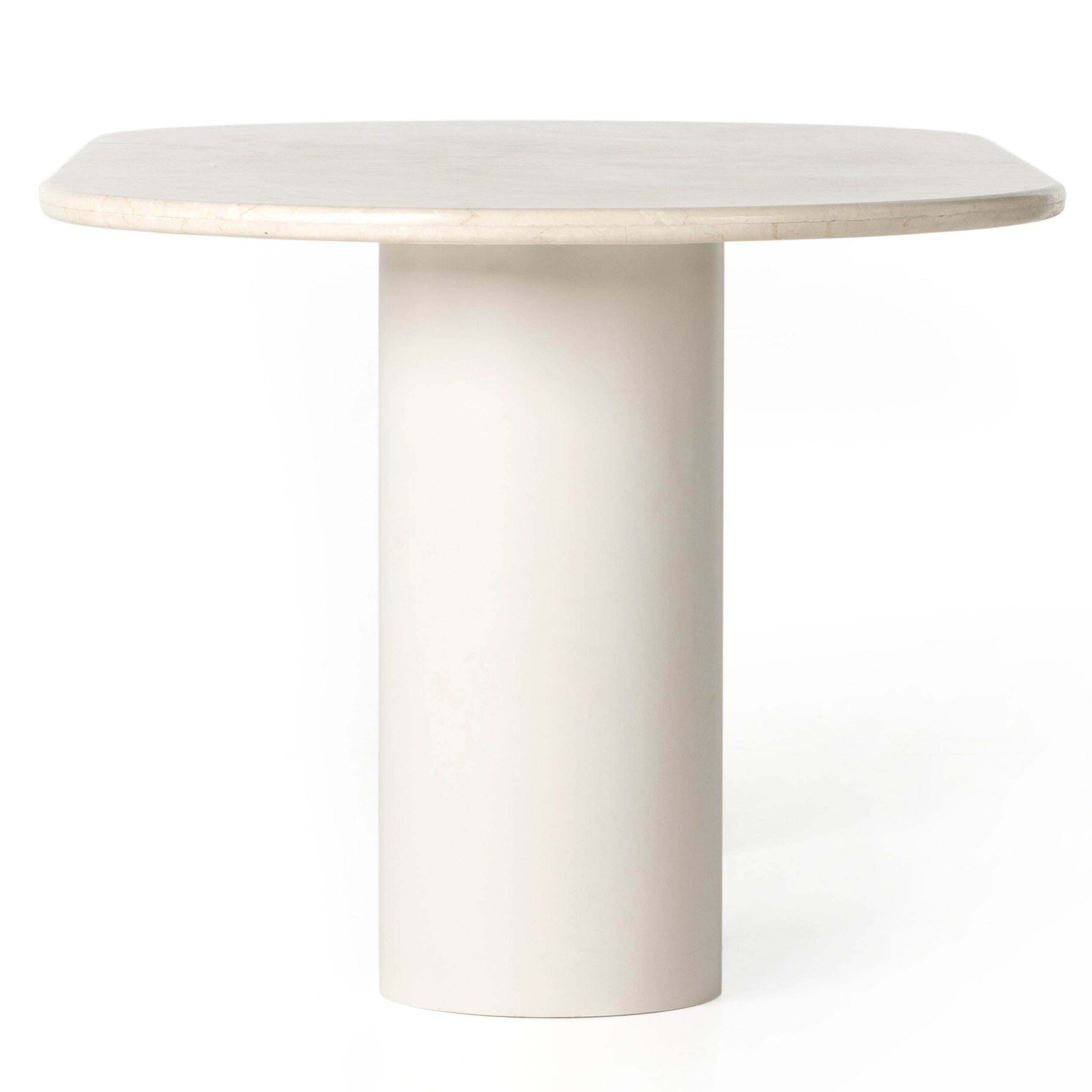 Belle Oval Dining Table, Cream Marble