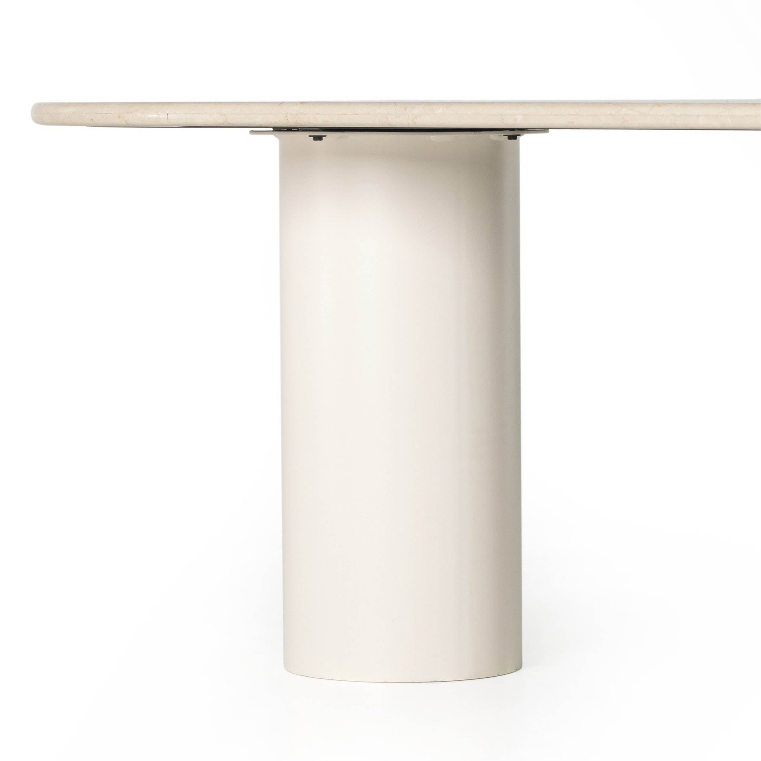 Belle Oval Dining Table, Cream Marble