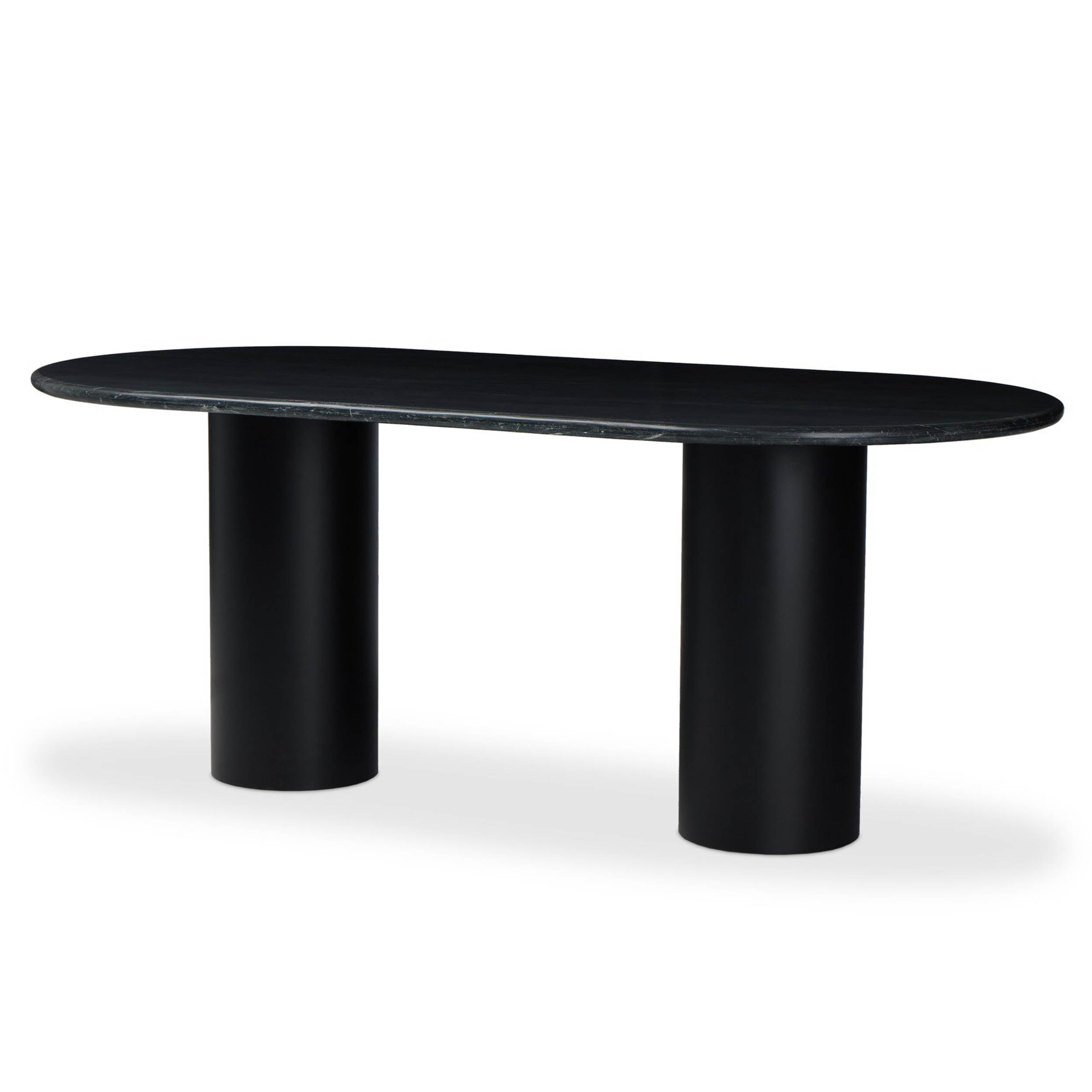 Belle Oval Dining Table, Black Marble