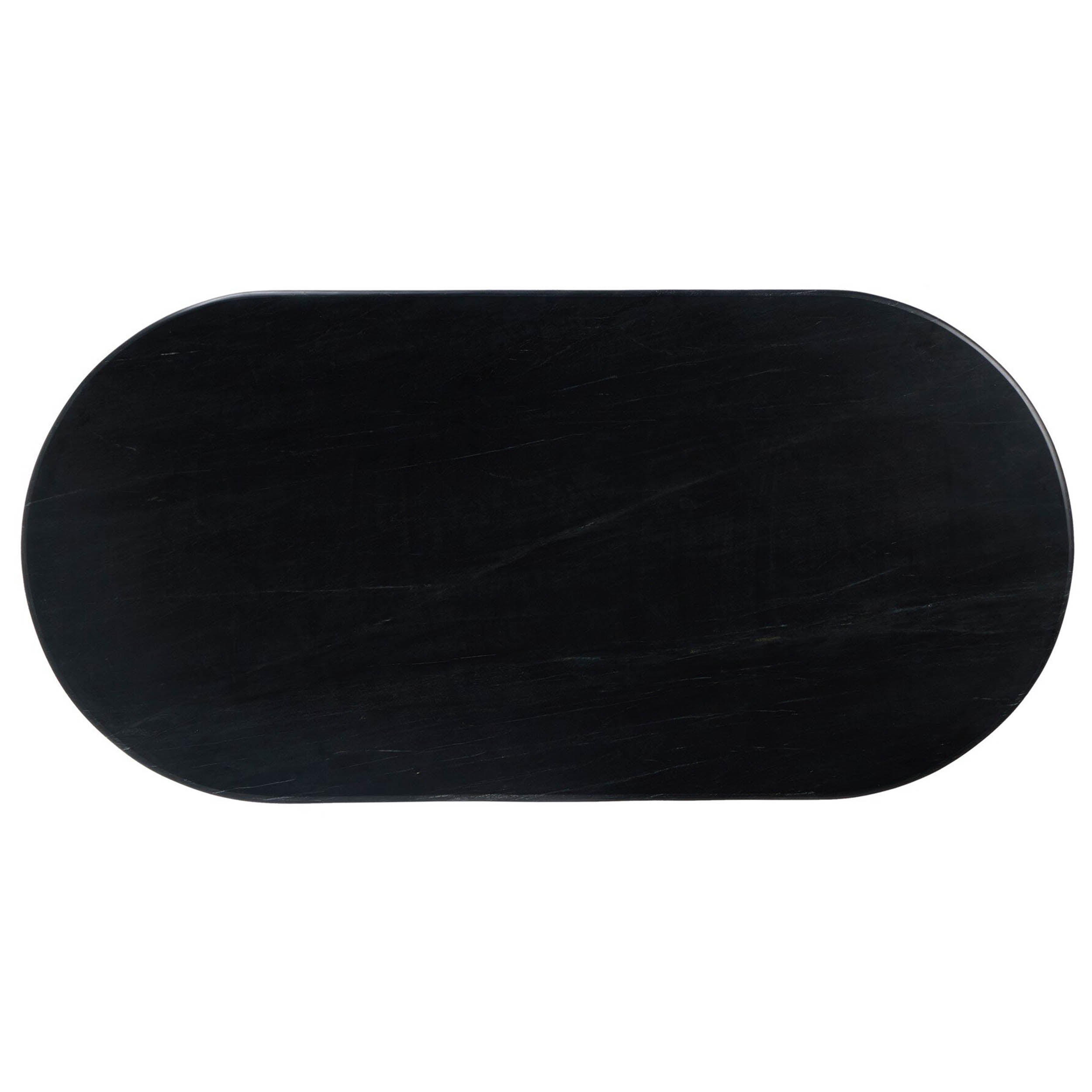 Belle Oval Dining Table, Black Marble