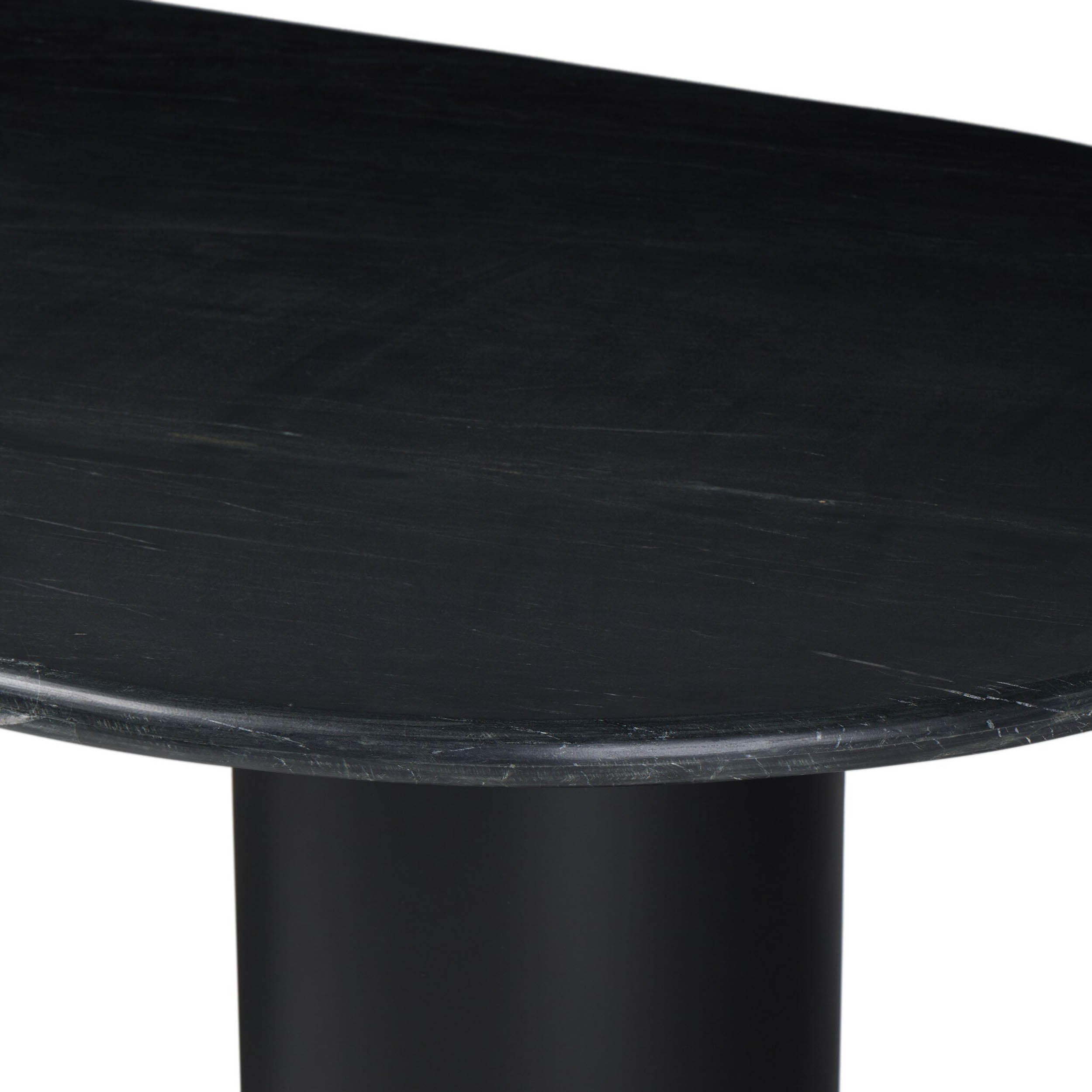 Belle Oval Dining Table, Black Marble