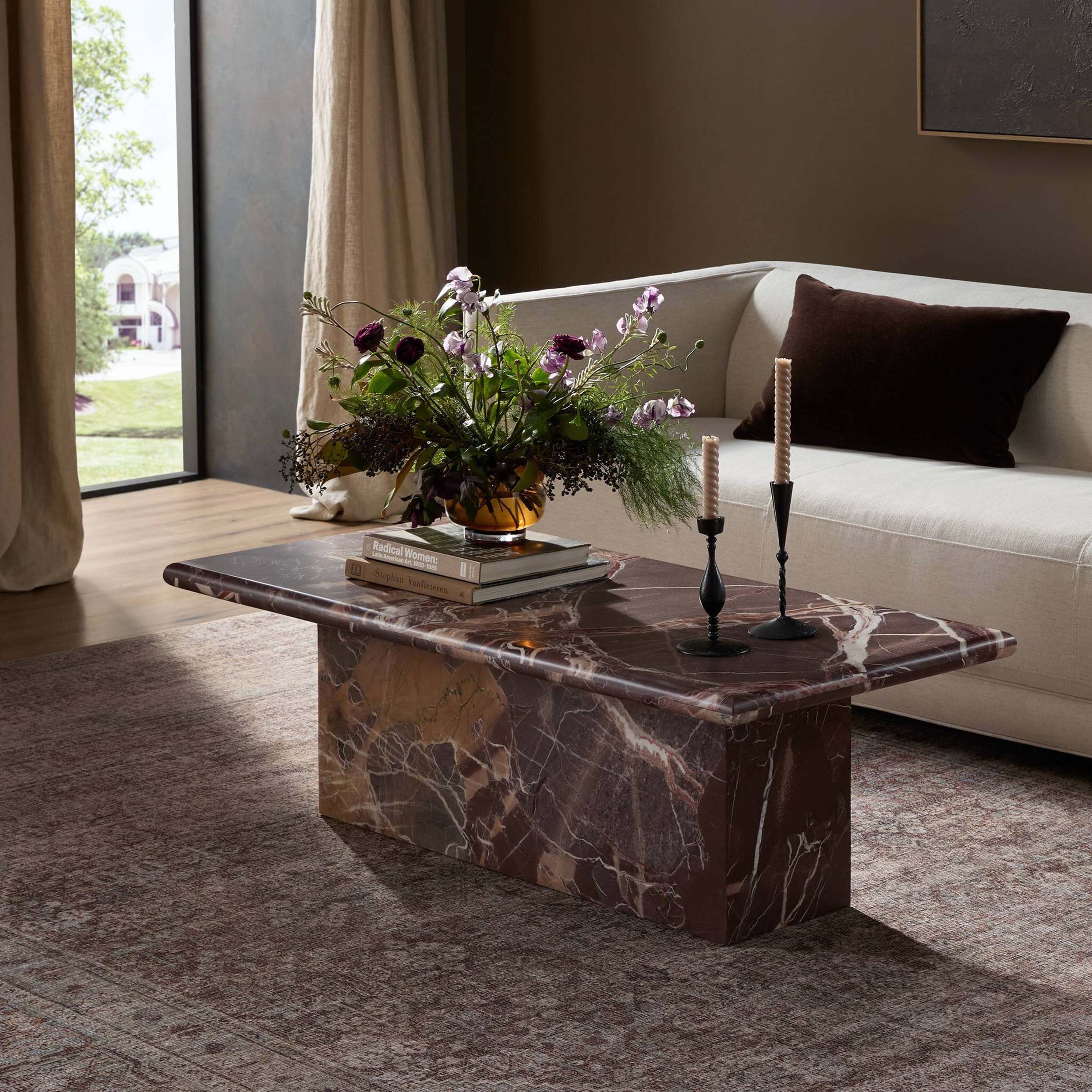 Arum Coffee Table, Merlot Marble