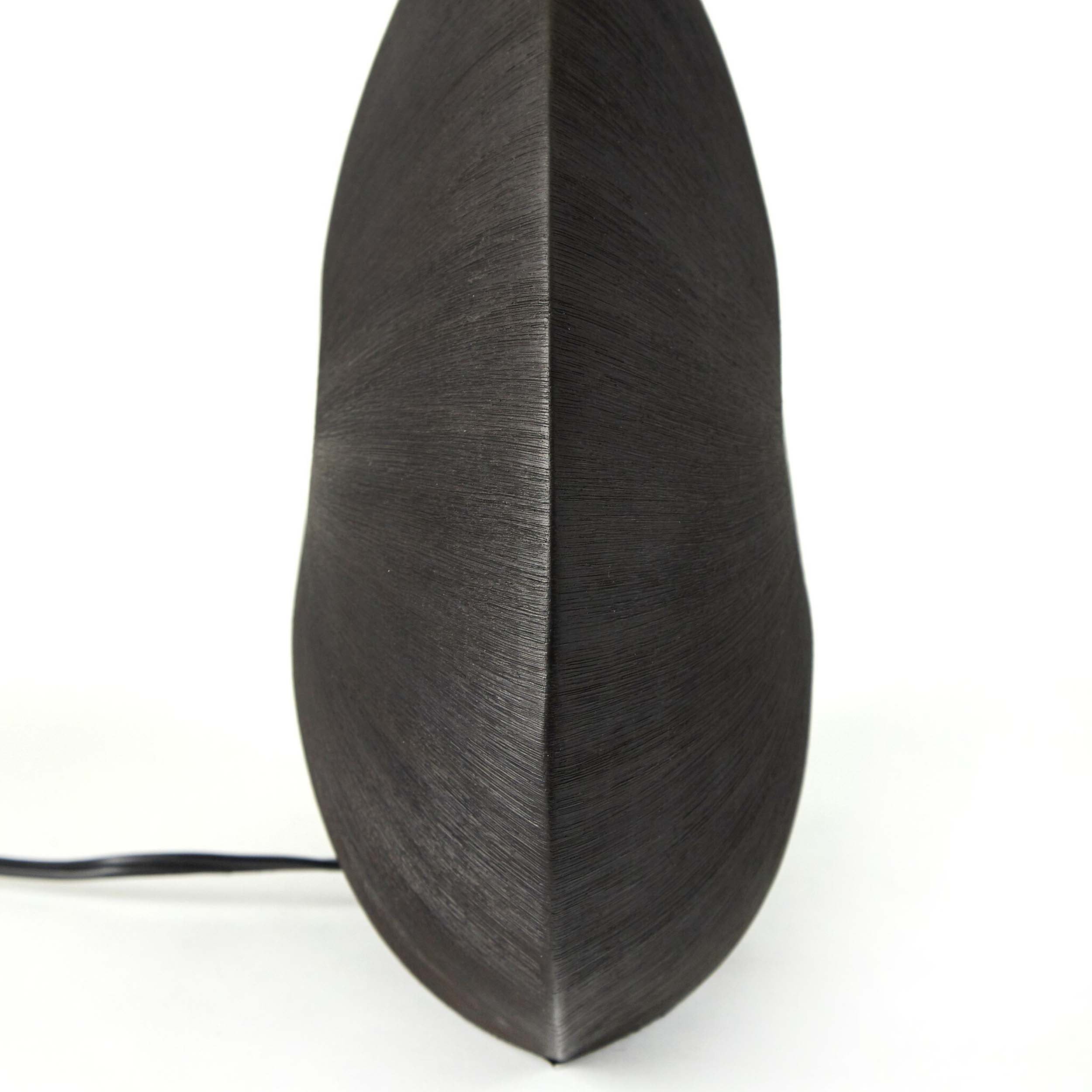 Busaba Table Lamp, Textured Matte Black Porcelain Ceramic