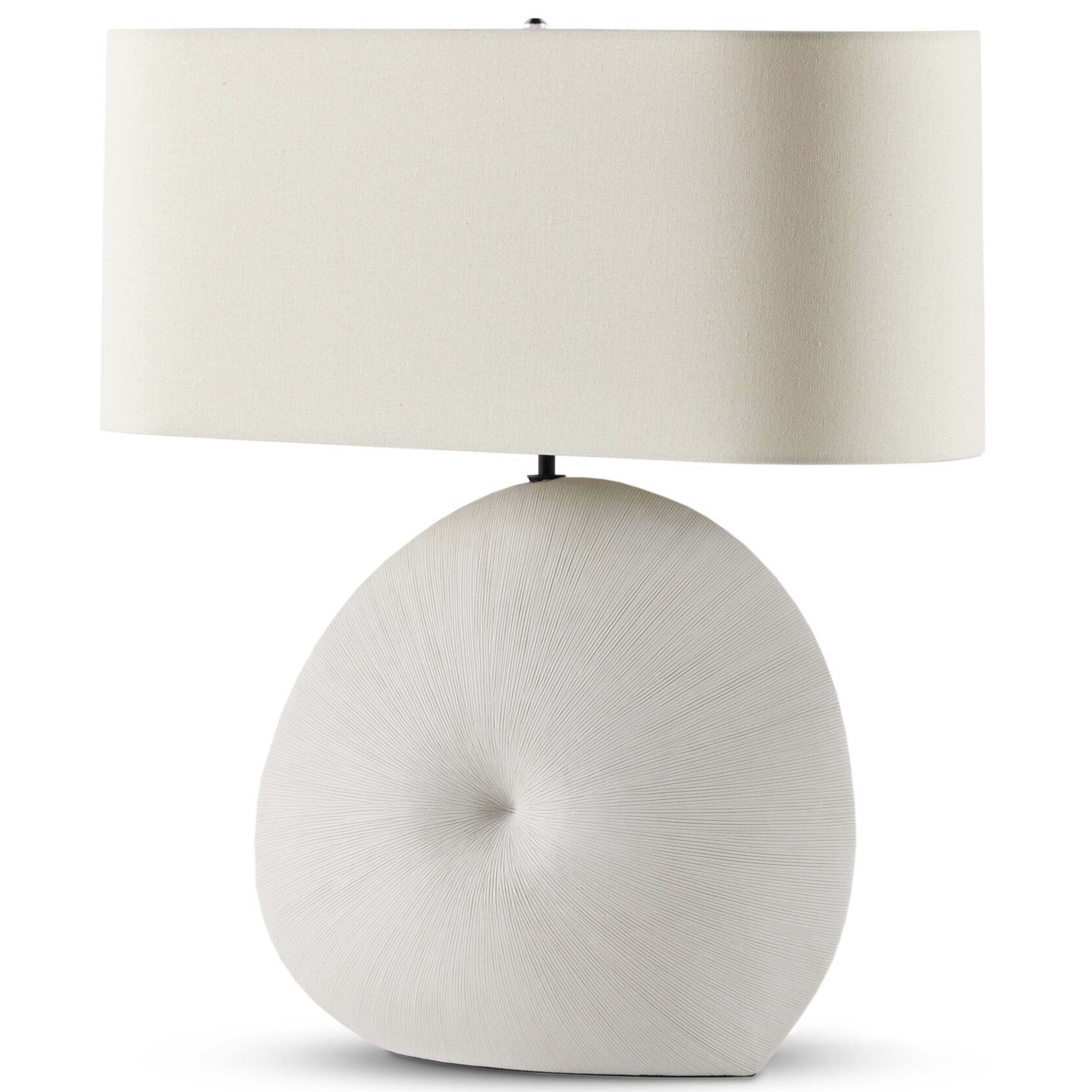 Busaba Table Lamp, Textured Matte White Porcelain Ceramic
