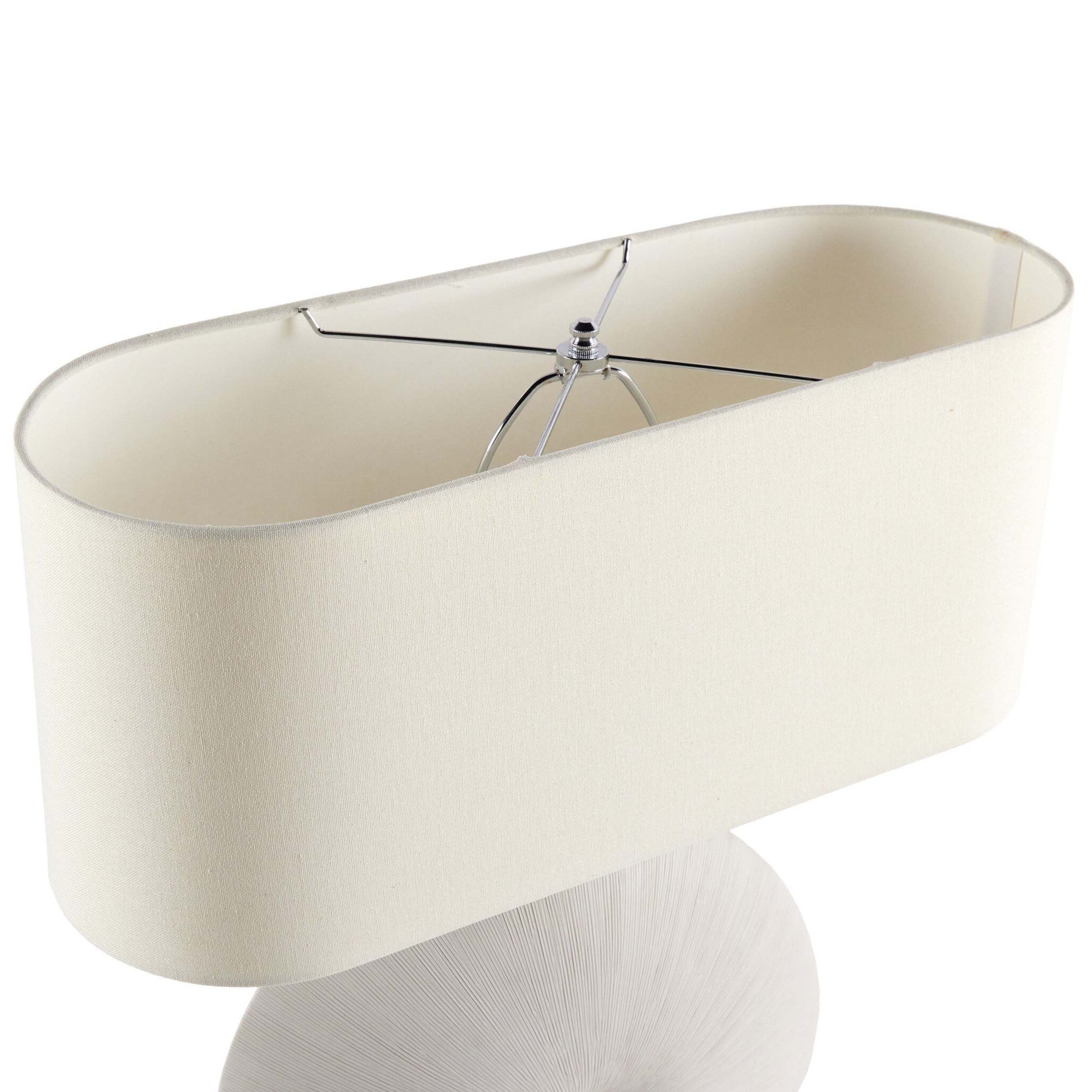 Busaba Table Lamp, Textured Matte White Porcelain Ceramic