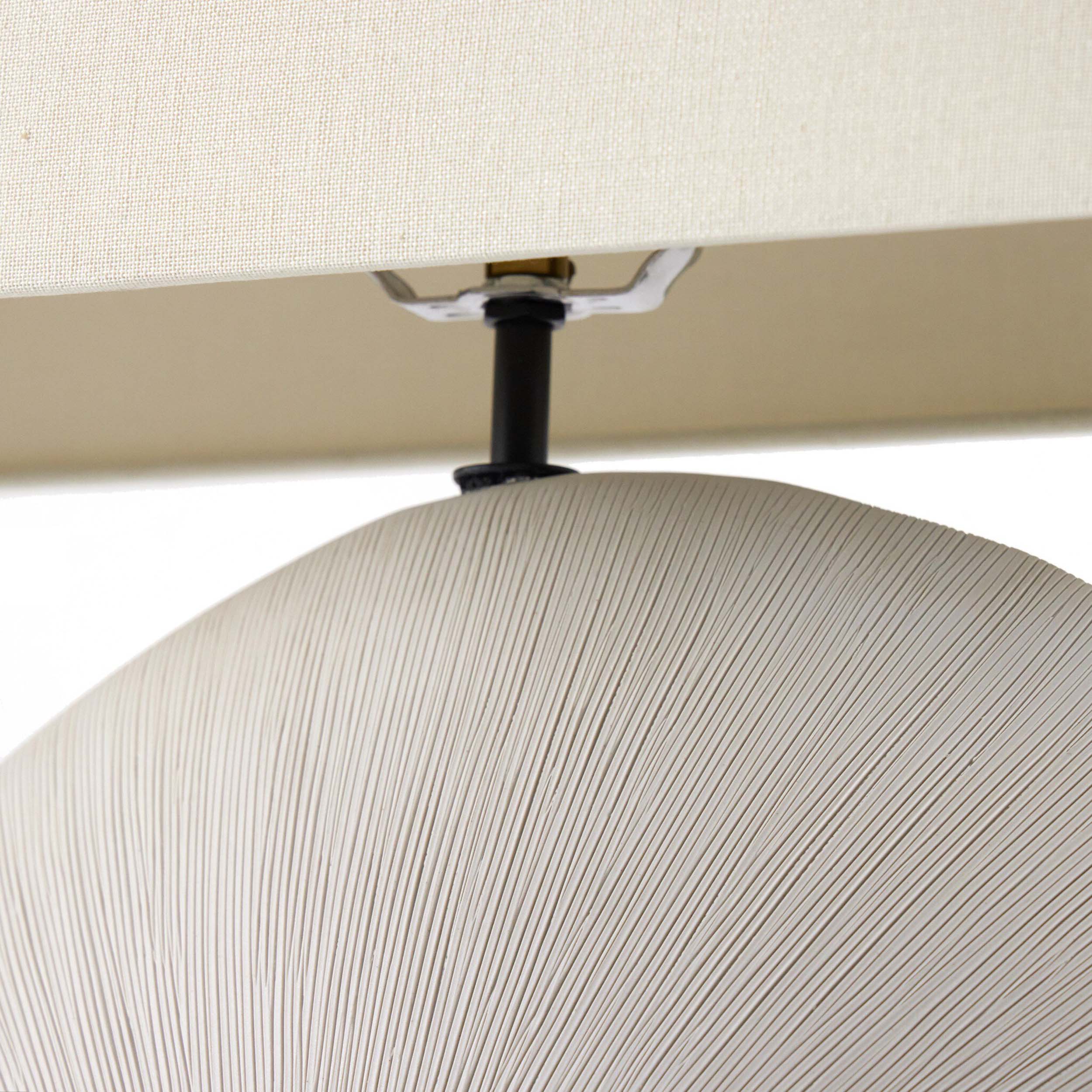Busaba Table Lamp, Textured Matte White Porcelain Ceramic
