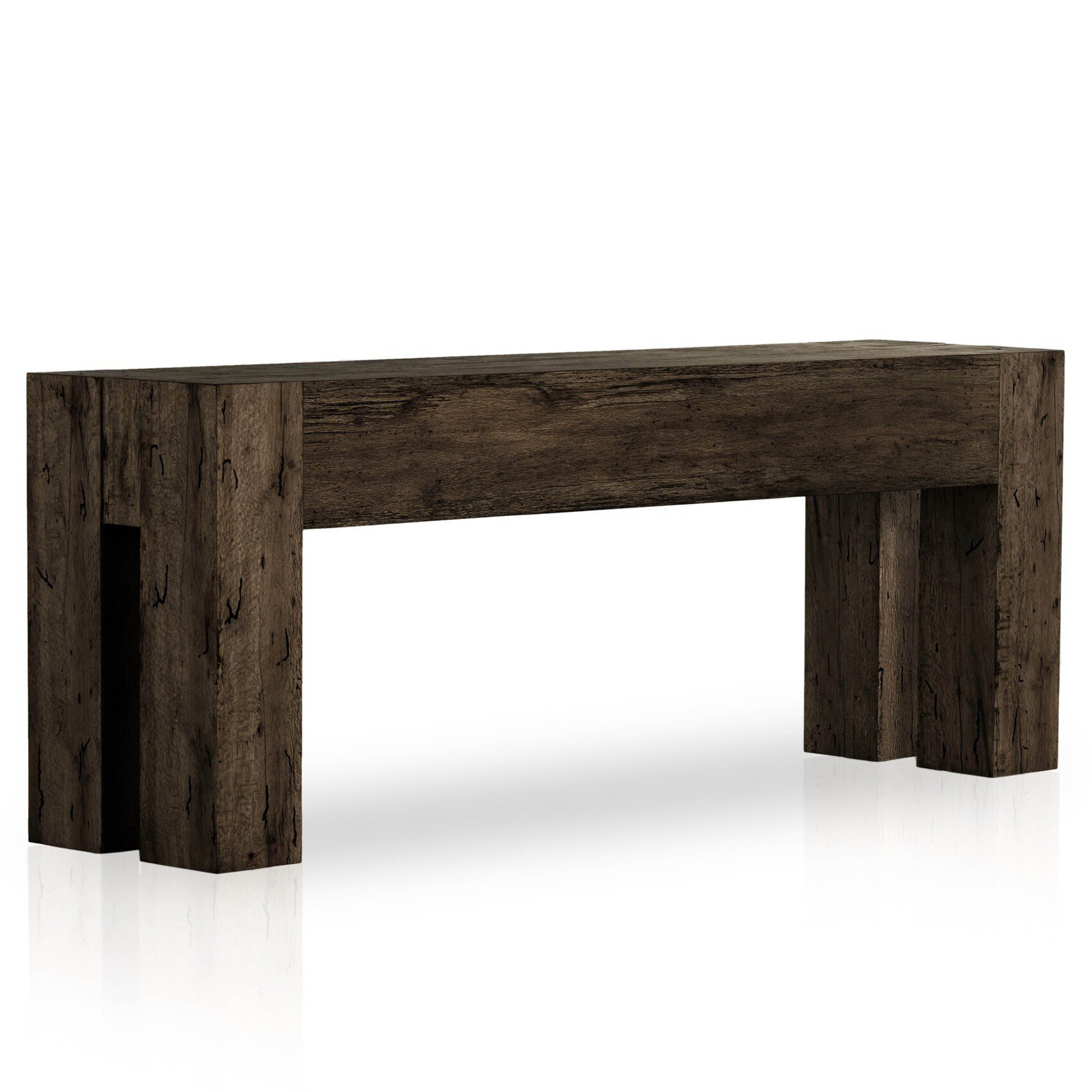 Abaso Console Table, Ebony Rustic Ash Oyster