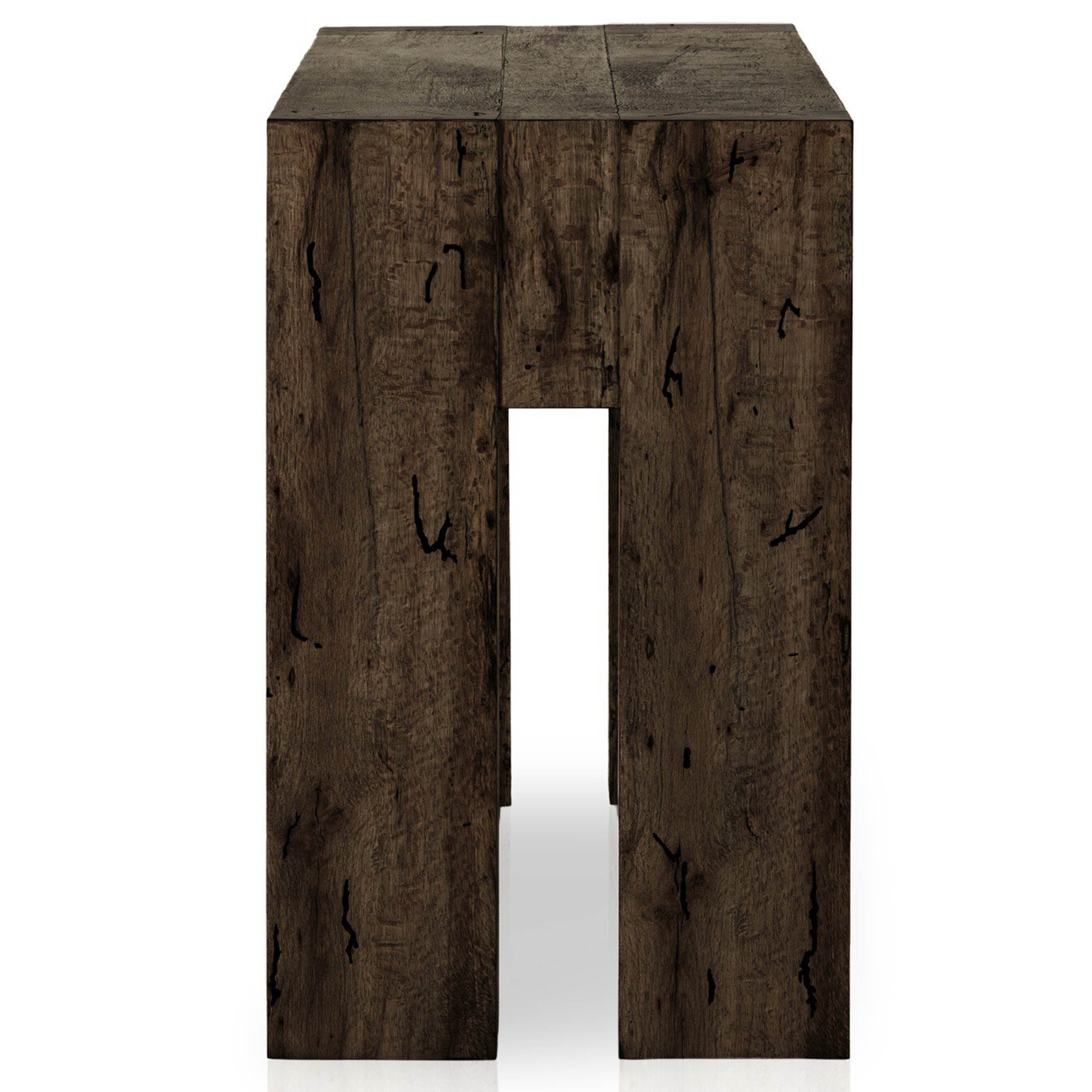 Abaso Console Table, Ebony Rustic Ash Oyster