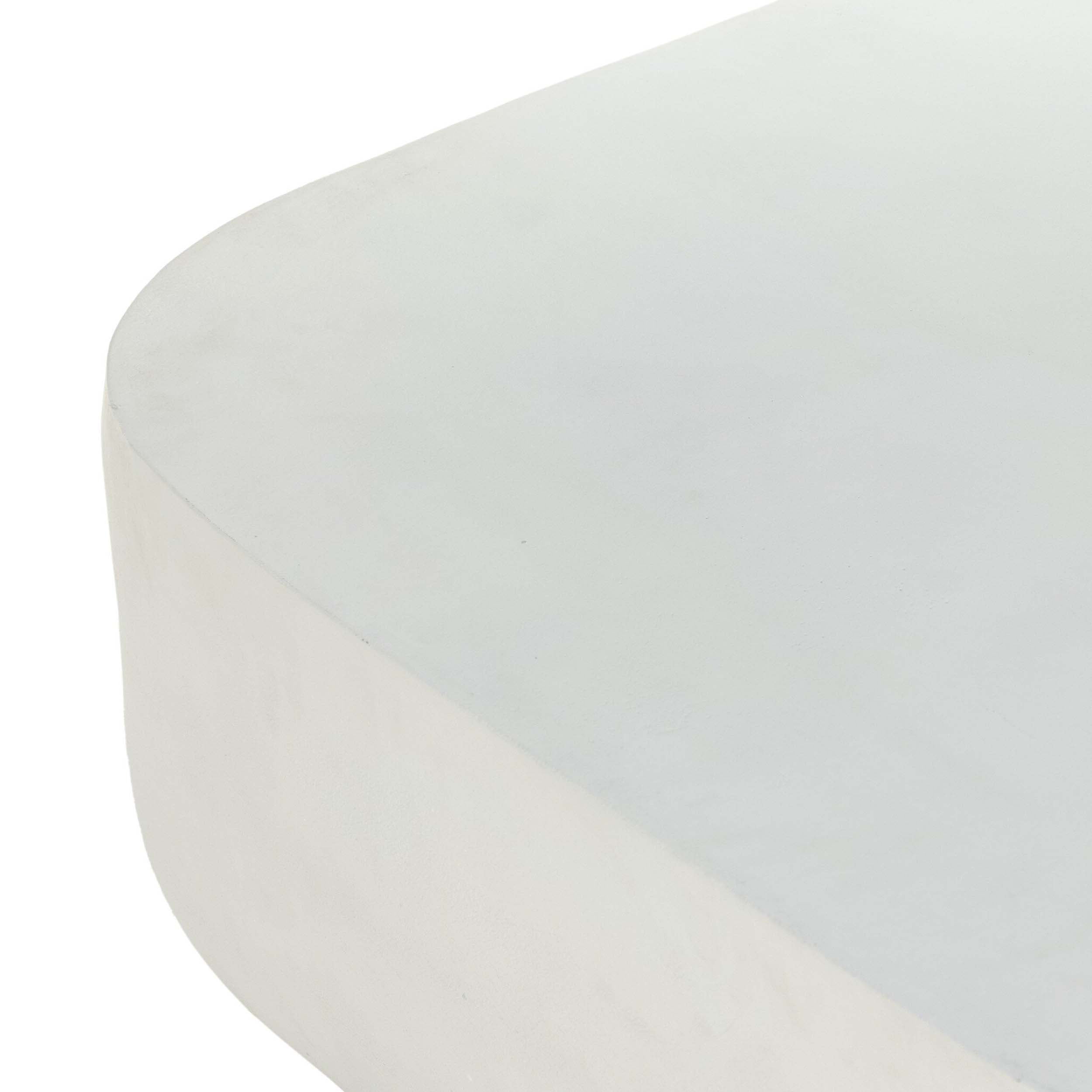 Basil Square Outdoor Coffee Table, Matte White Cast Aluminum