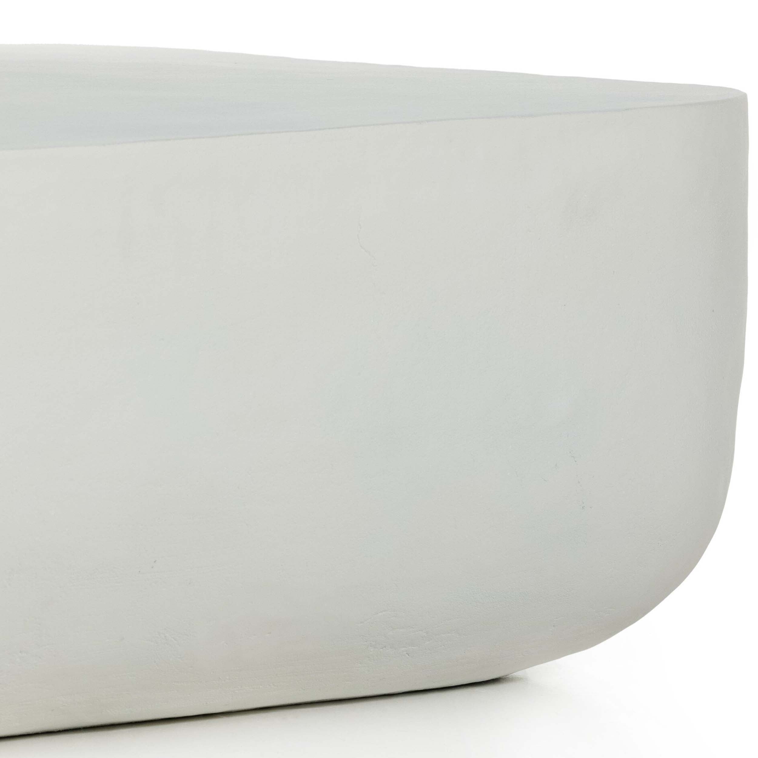 Basil Square Outdoor Coffee Table, Matte White Cast Aluminum