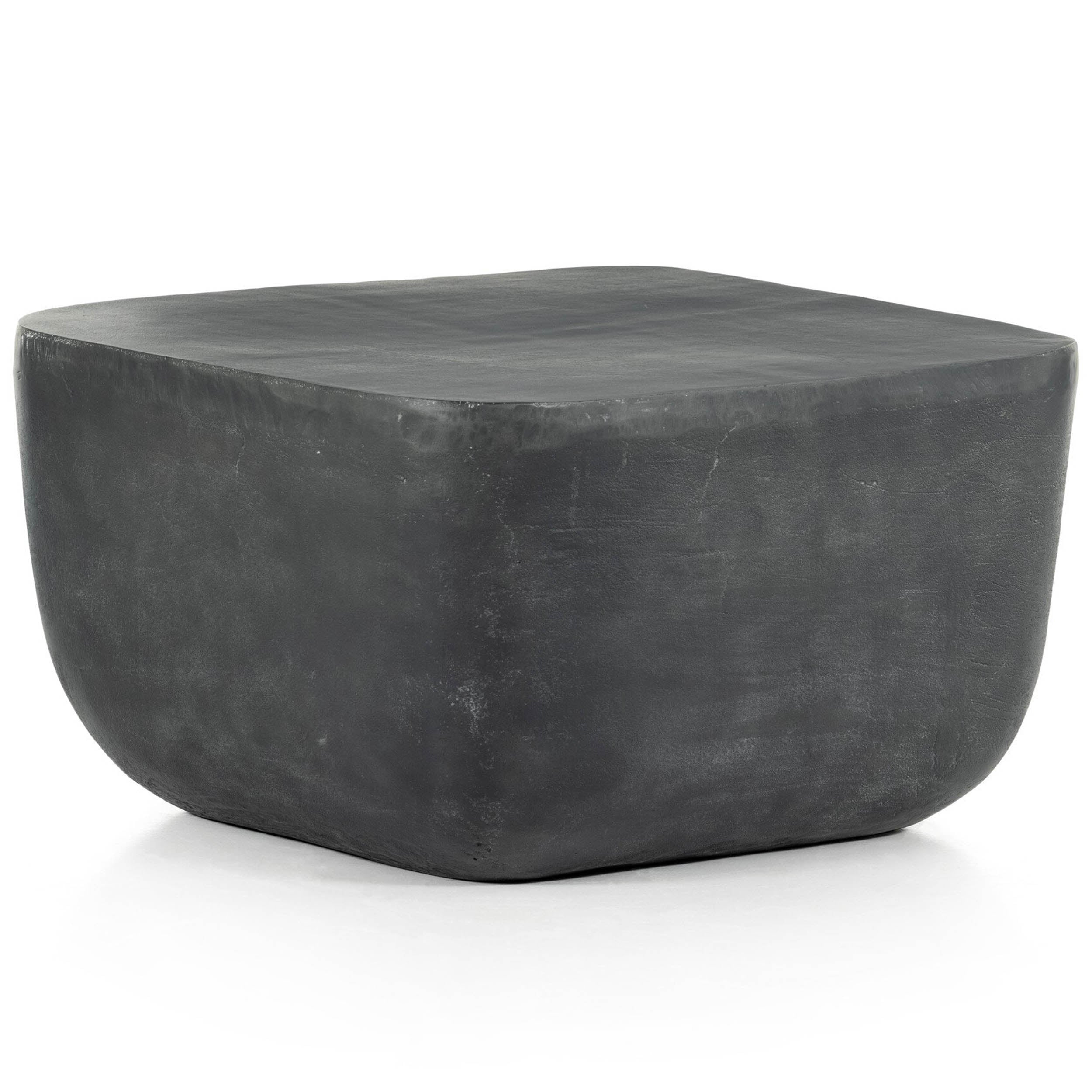 Basil Square Outdoor End Table, Aged Grey
