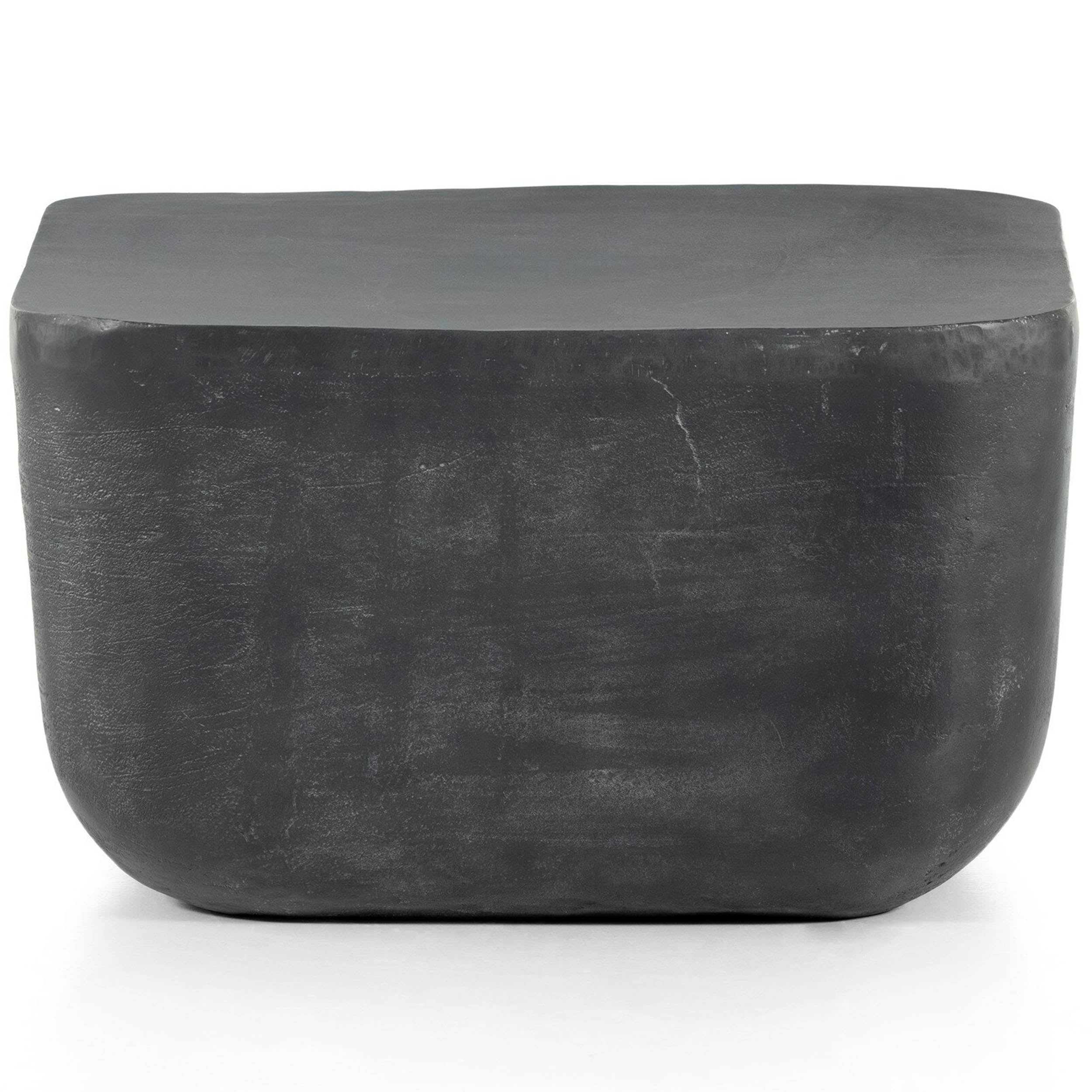 Basil Square Outdoor End Table, Aged Grey