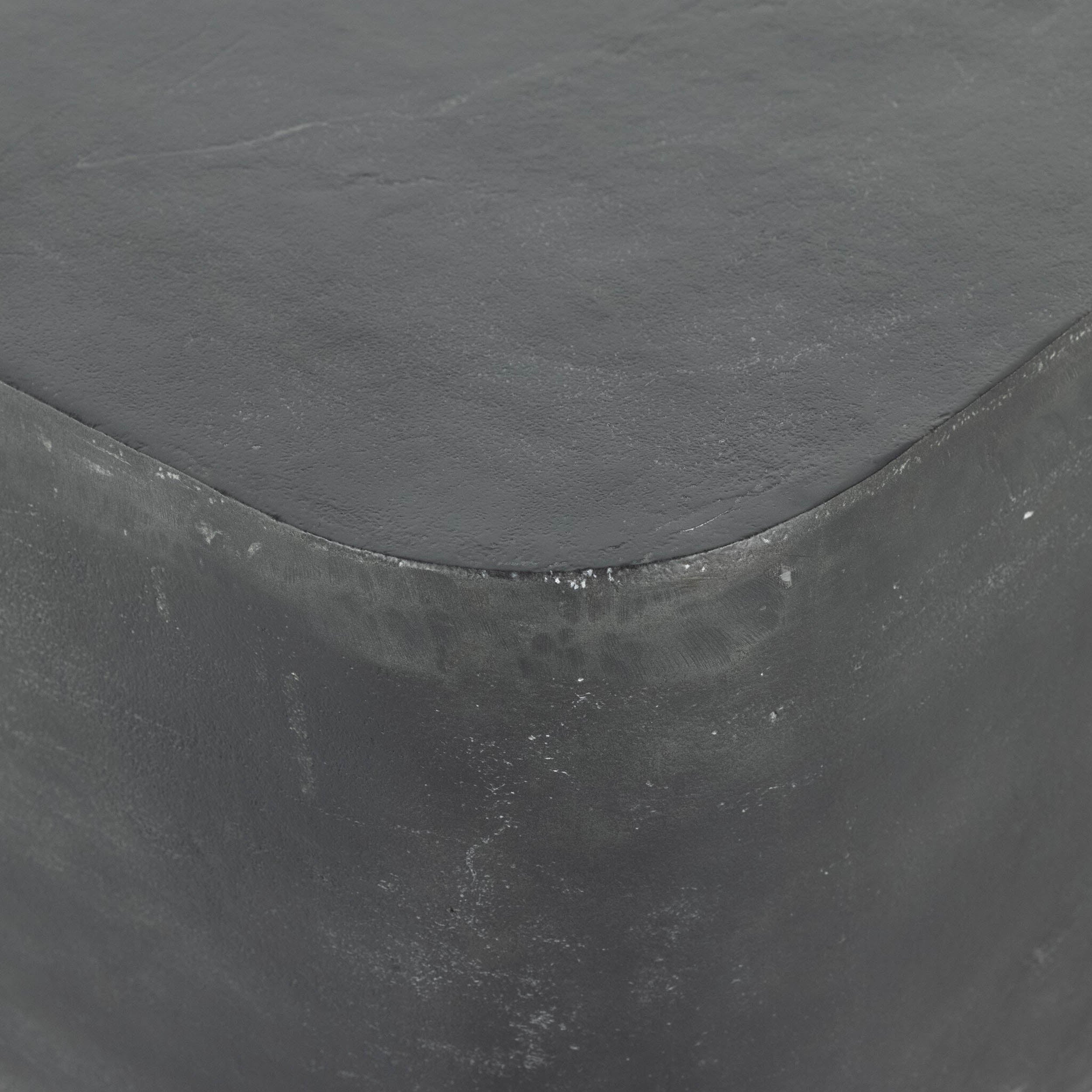 Basil Square Outdoor End Table, Aged Grey