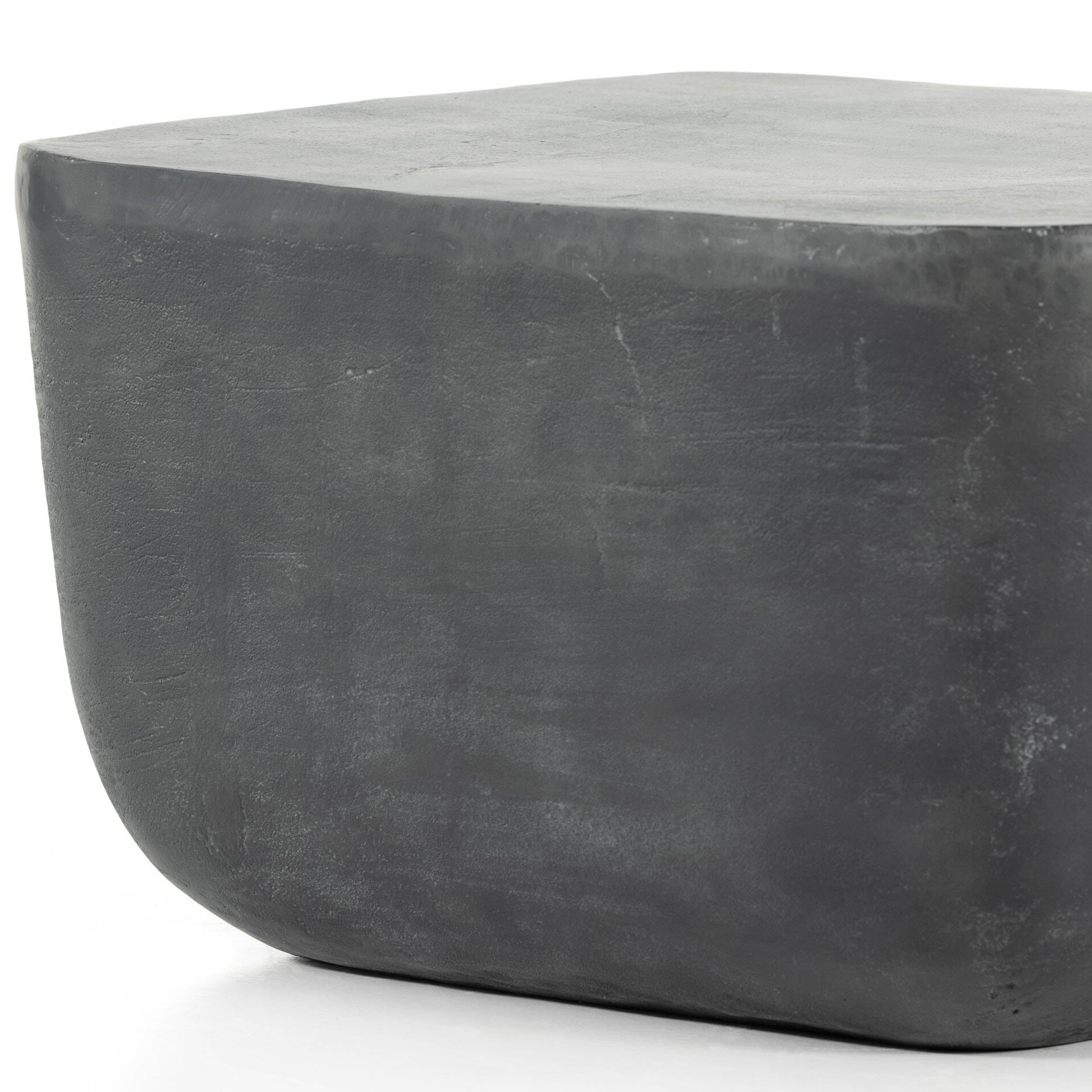 Basil Square Outdoor End Table, Aged Grey