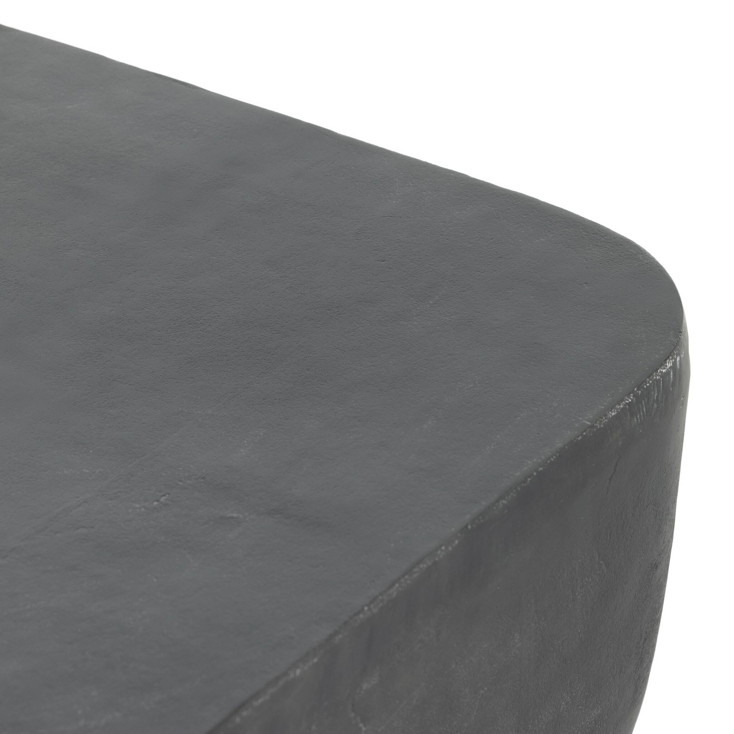 Basil Square Outdoor End Table, Aged Grey