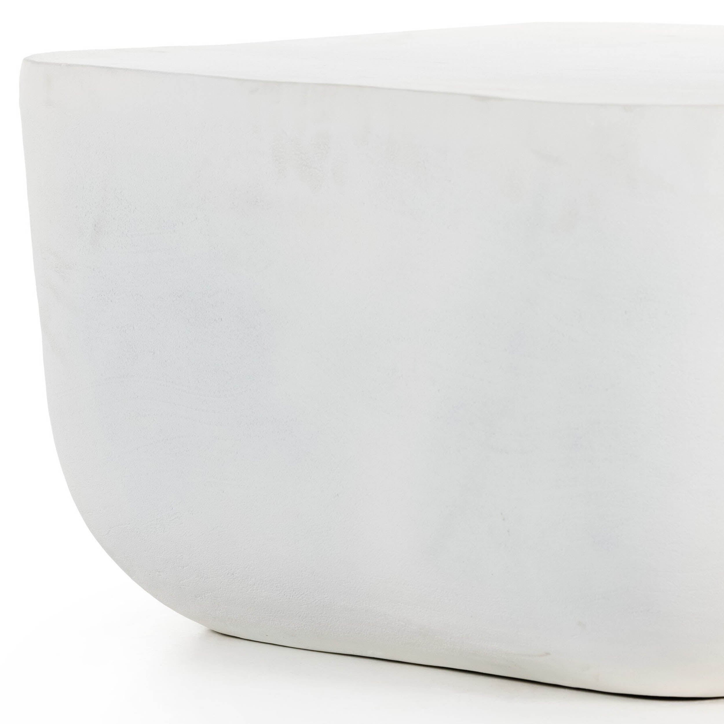 Basil Square Outdoor End Table, Matte White Cast Aluminum