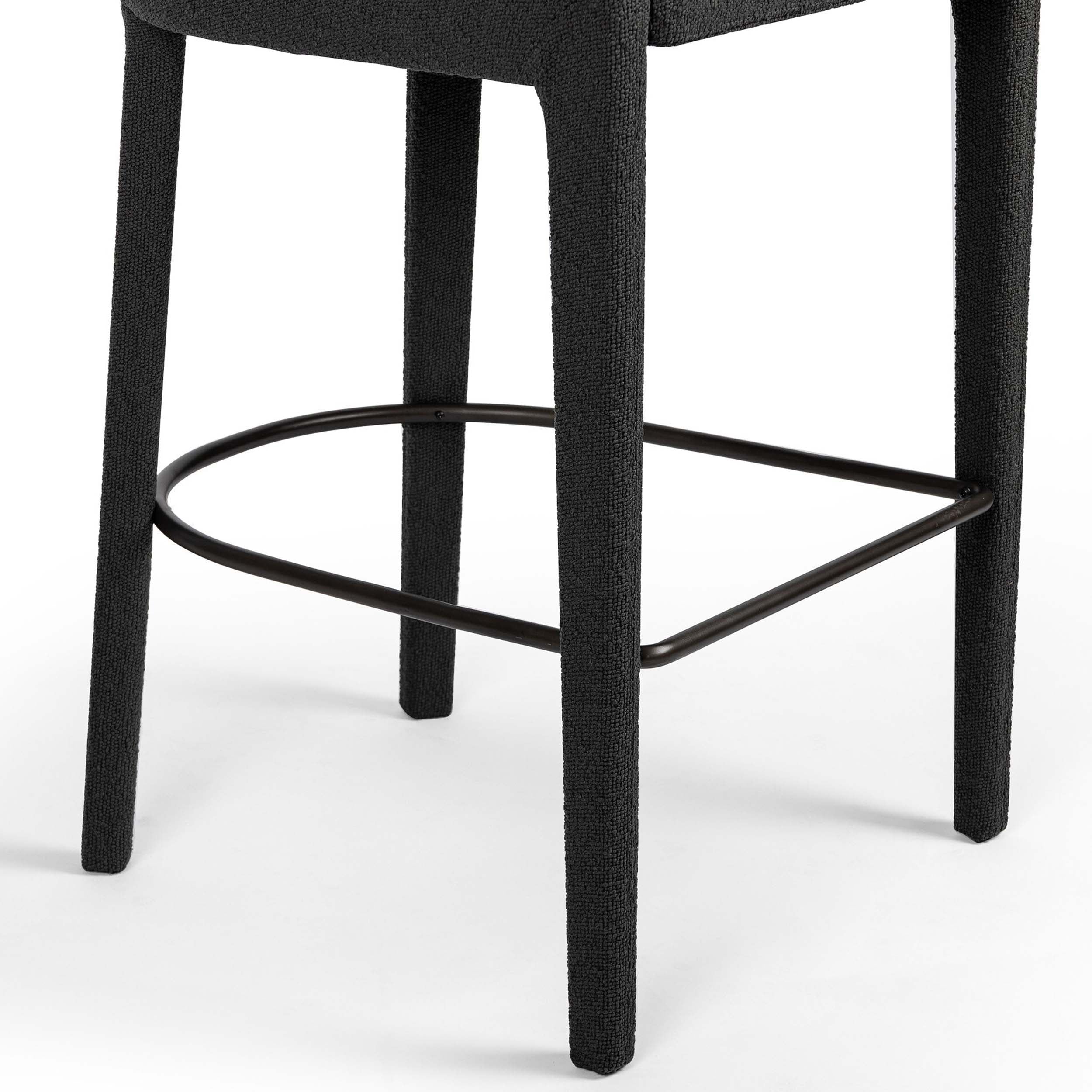 Hawkins Bar + Counter Stool, FIQA Boucle Charcoal