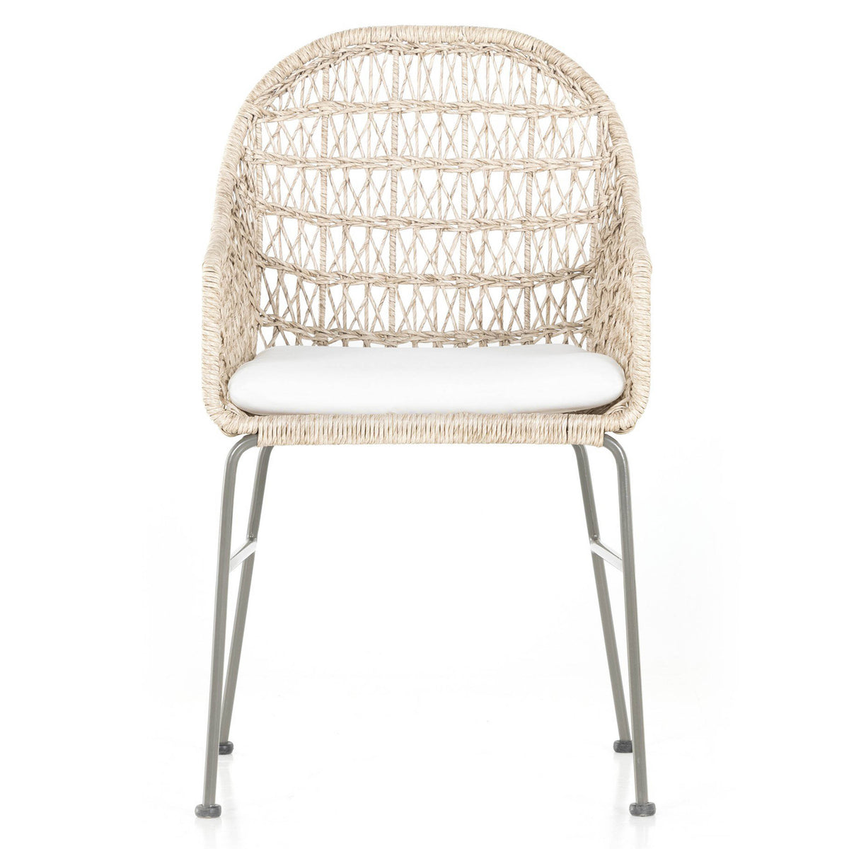 Bandera Outdoor Woven Dining Chair, Stinson White, Vintage White, Set of 2