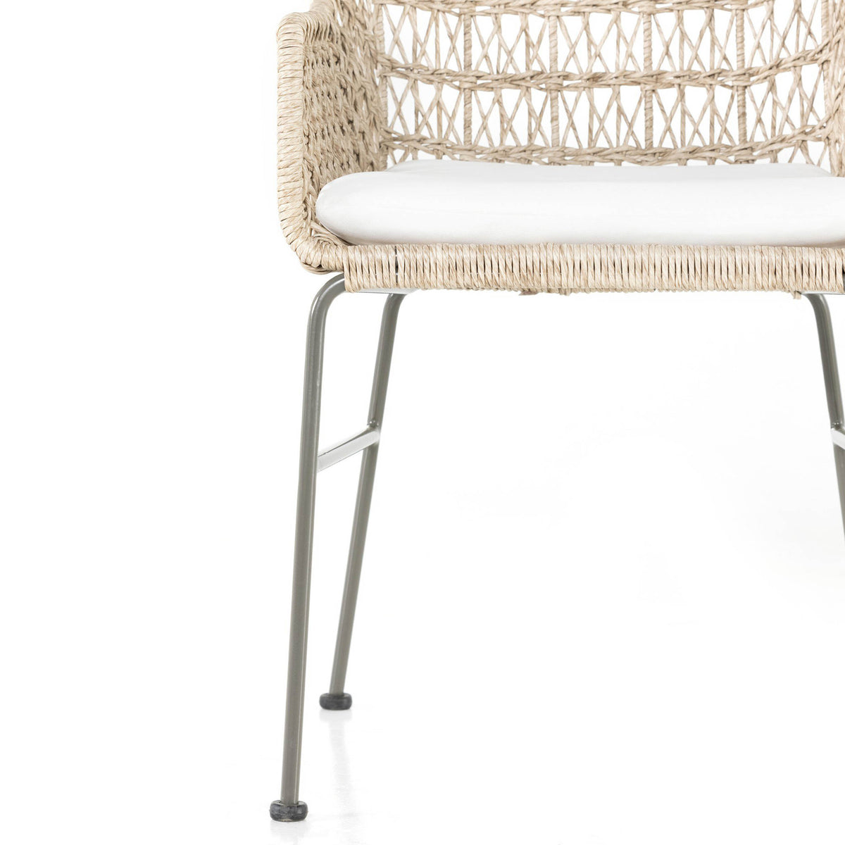 Bandera Outdoor Woven Dining Chair, Stinson White, Vintage White, Set of 2