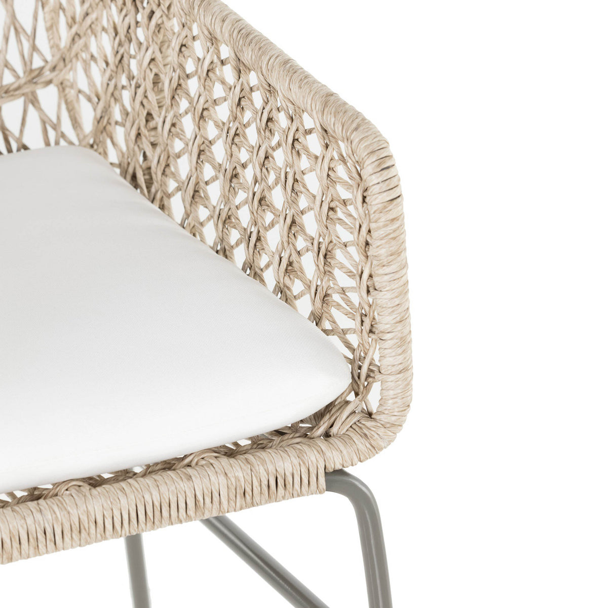 Bandera Outdoor Woven Dining Chair, Stinson White, Vintage White, Set of 2