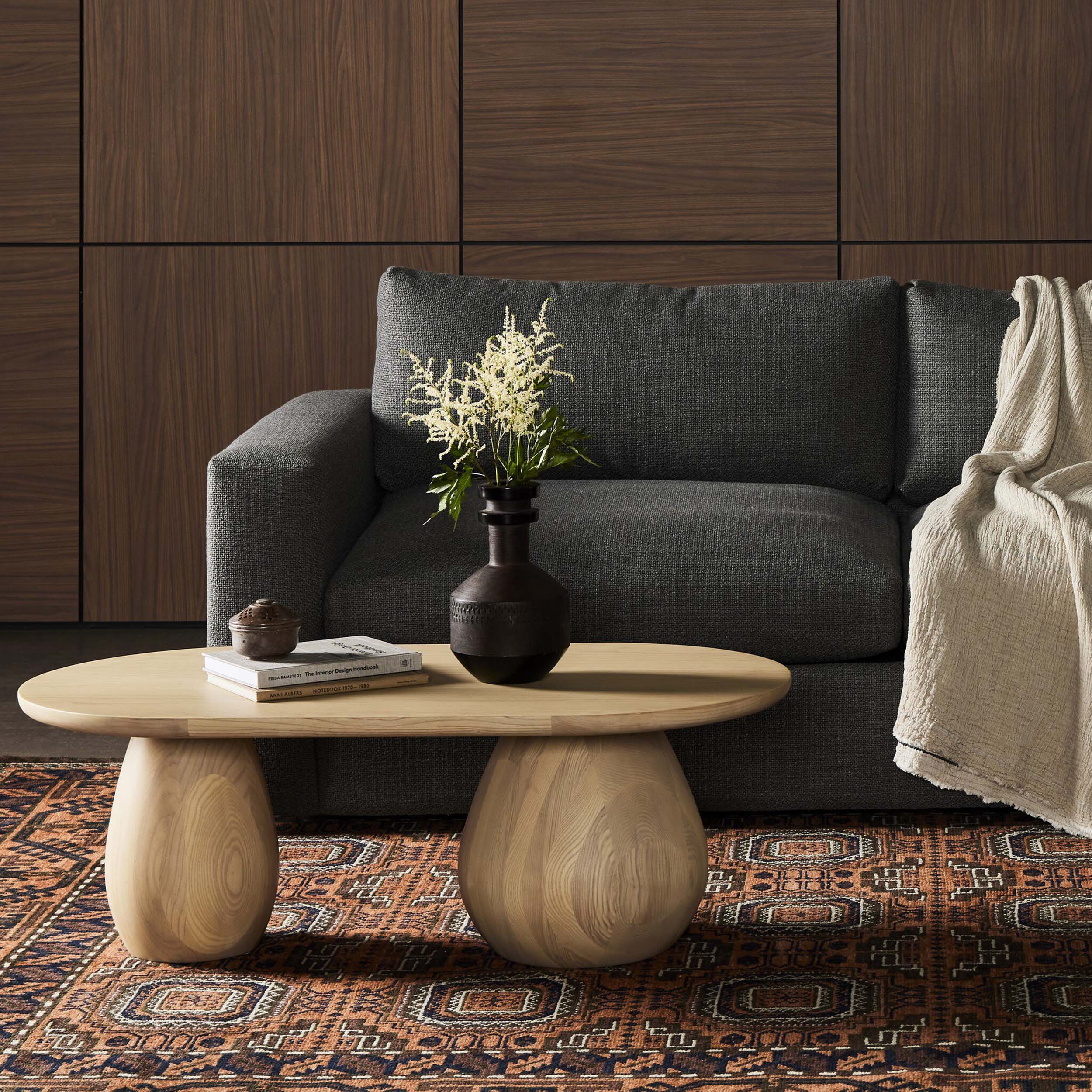 Merla Wood Coffee Table, Light Natural Ash Veneer