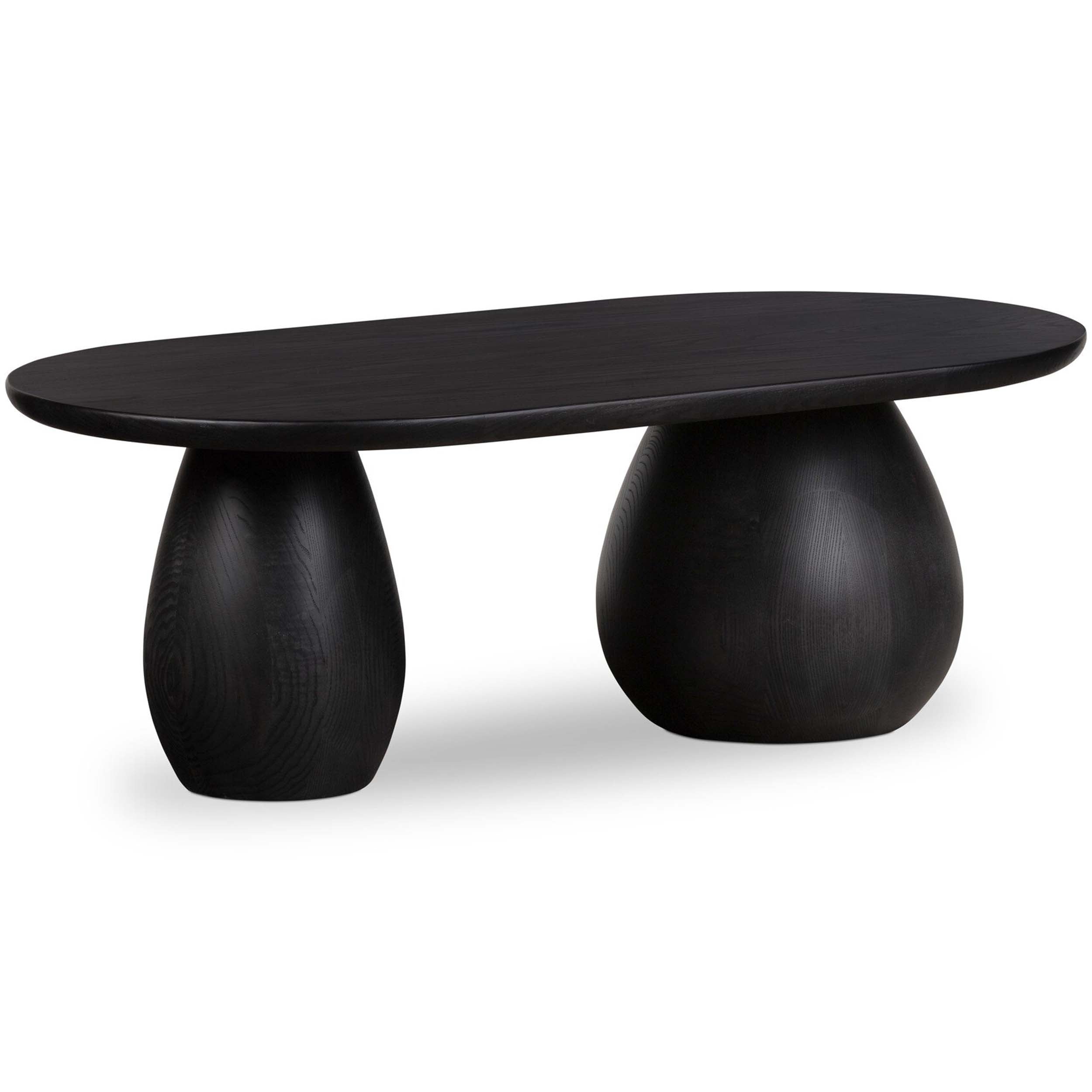 Merla Wood Coffee Table, Black Wash Ash Veneer