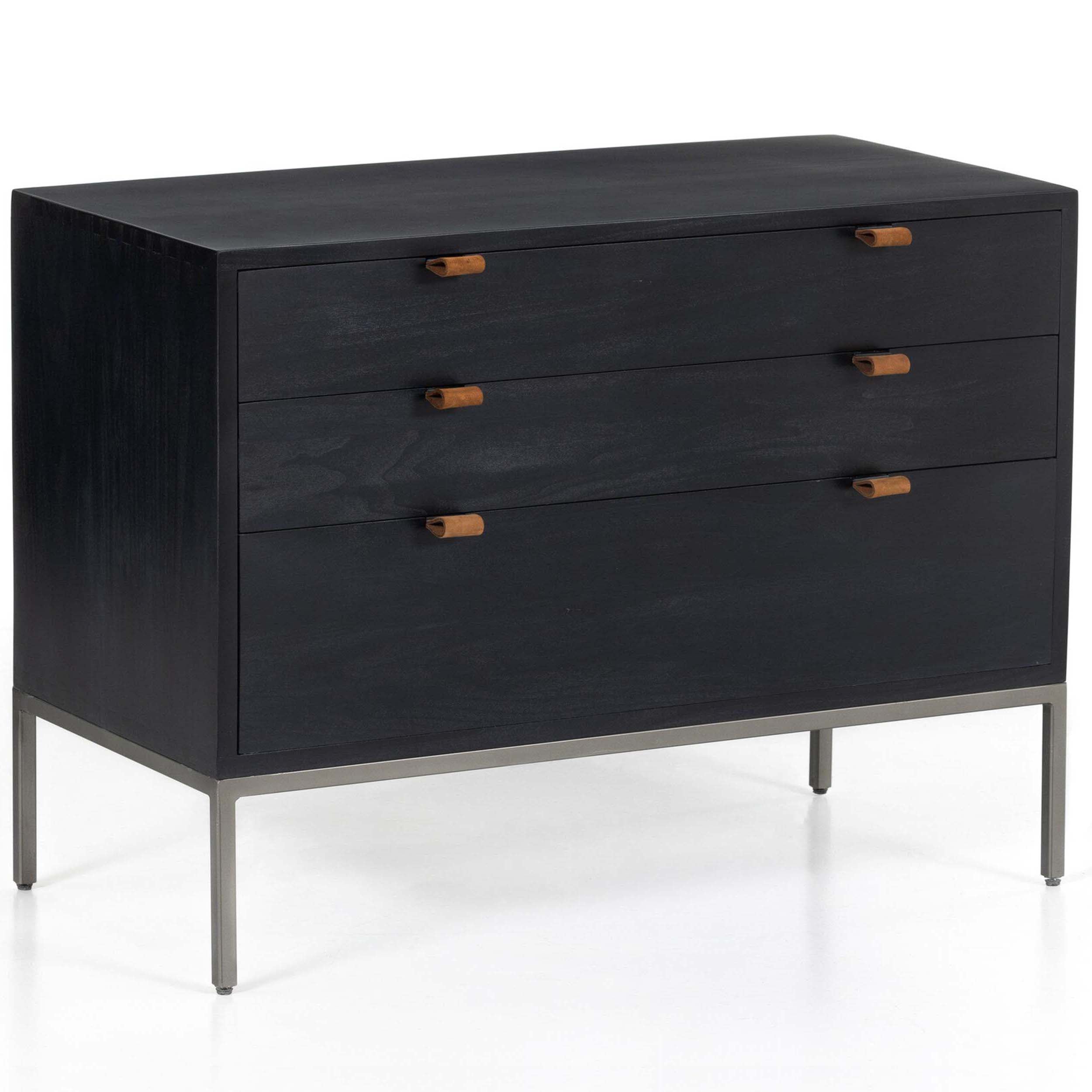 Trey Large Nightstand, Black Wash Poplar