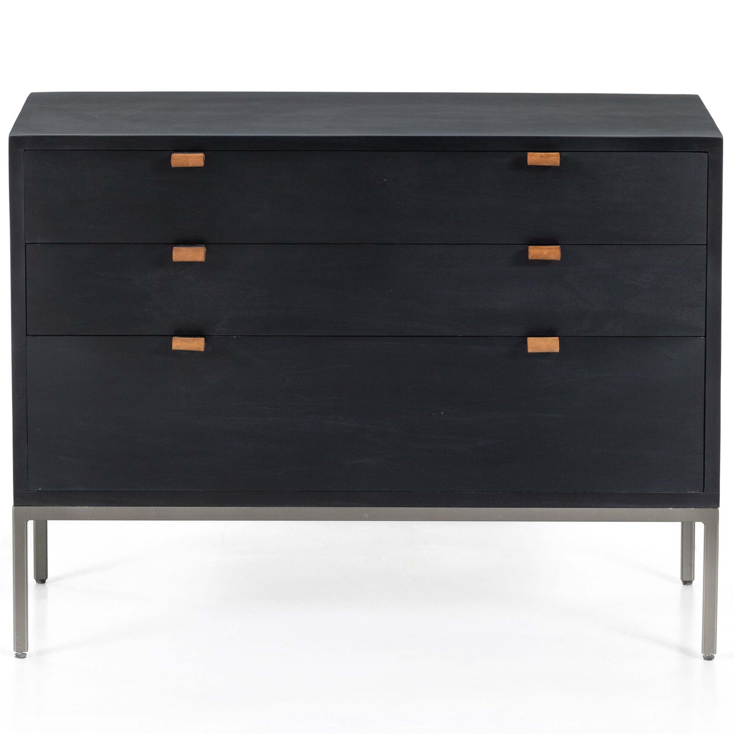 Trey Large Nightstand, Black Wash Poplar