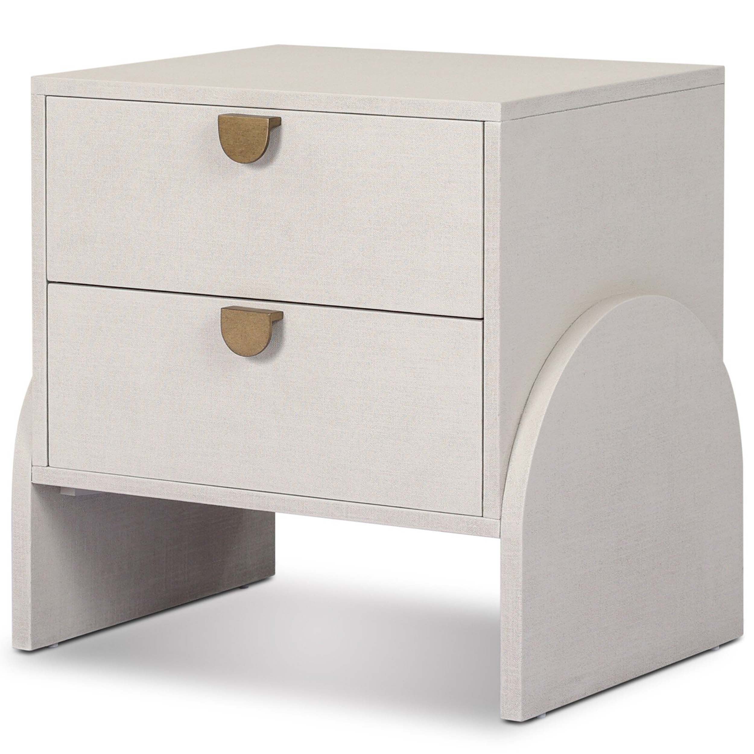 Cressida Nightstand, Ivory Painted Linen