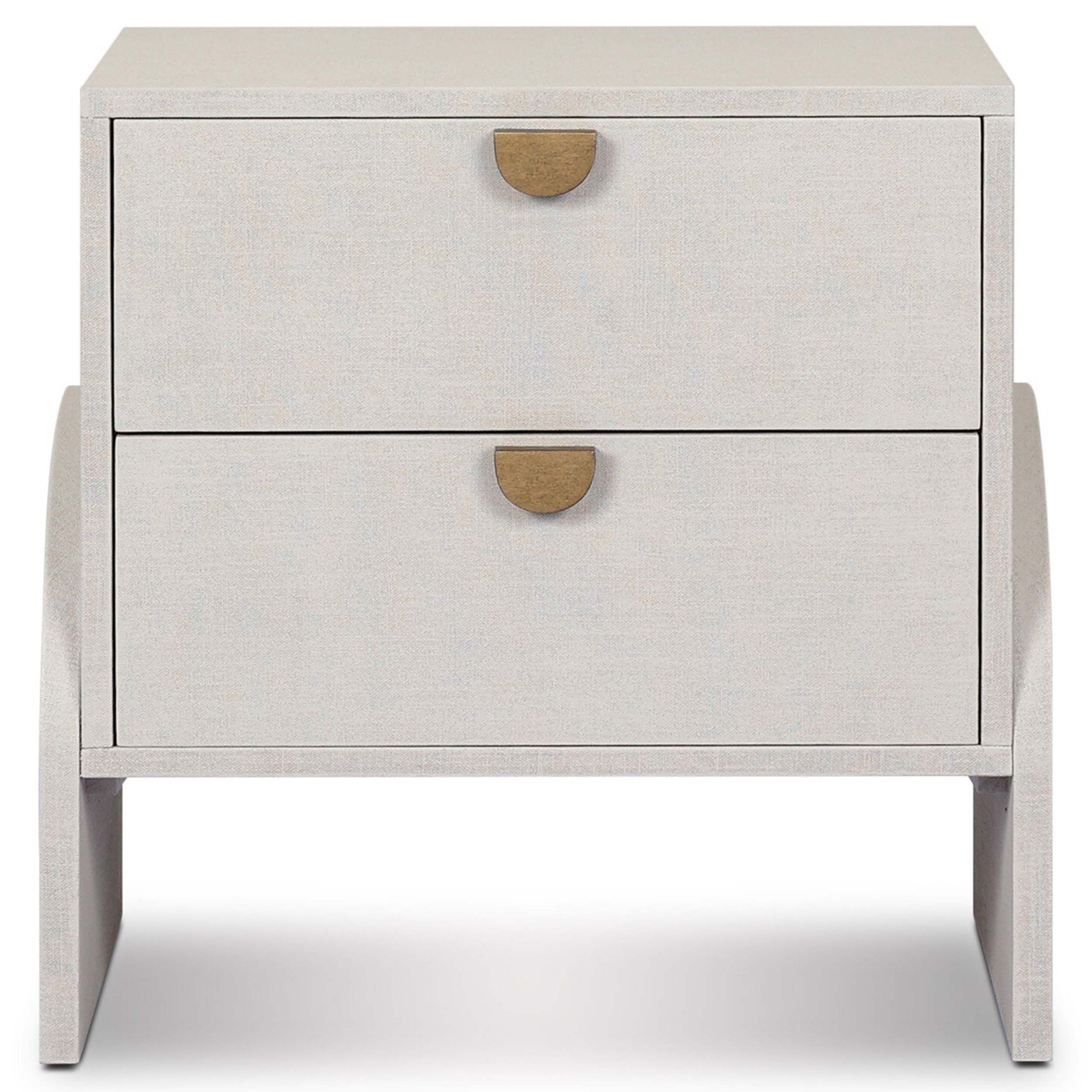Cressida Nightstand, Ivory Painted Linen