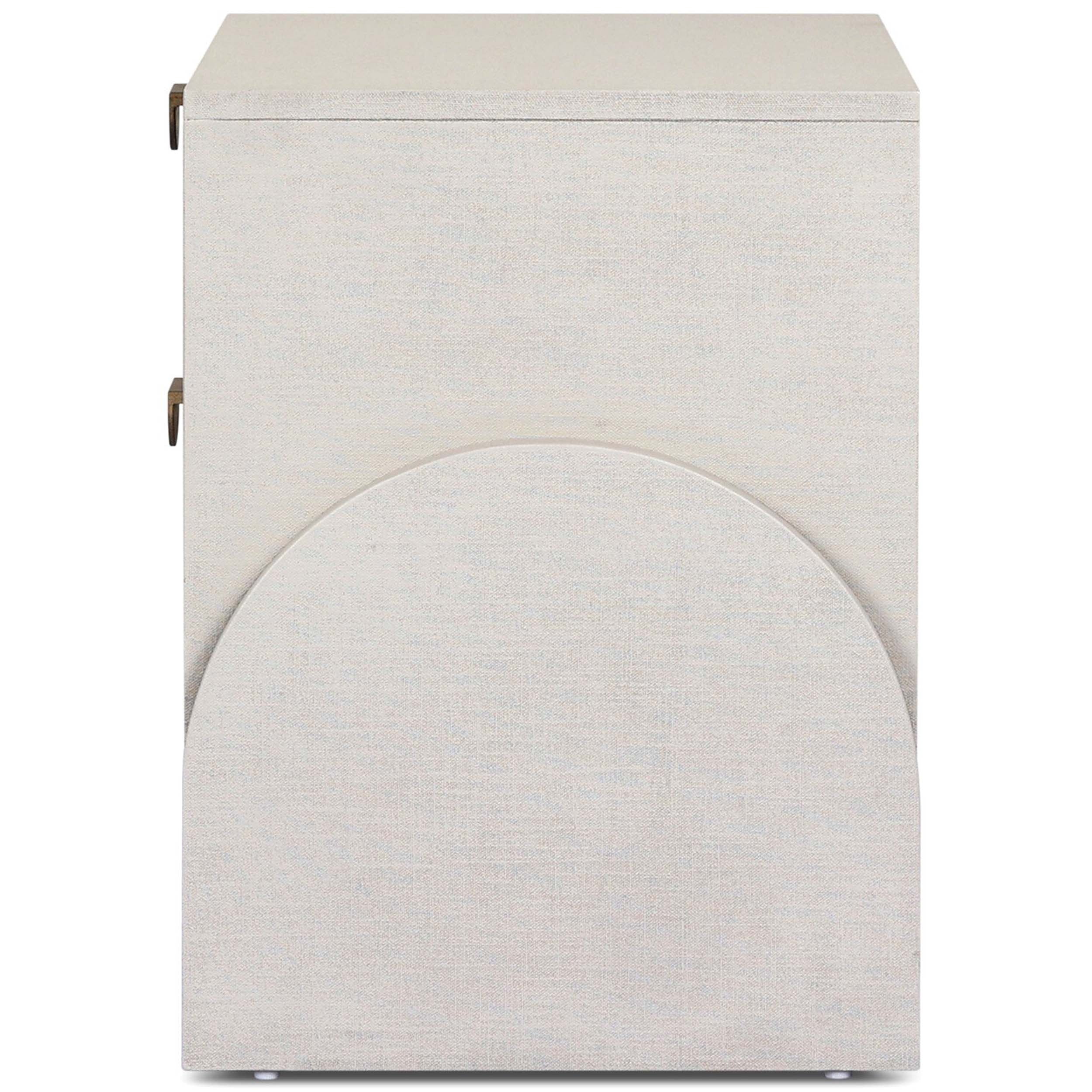Cressida Nightstand, Ivory Painted Linen