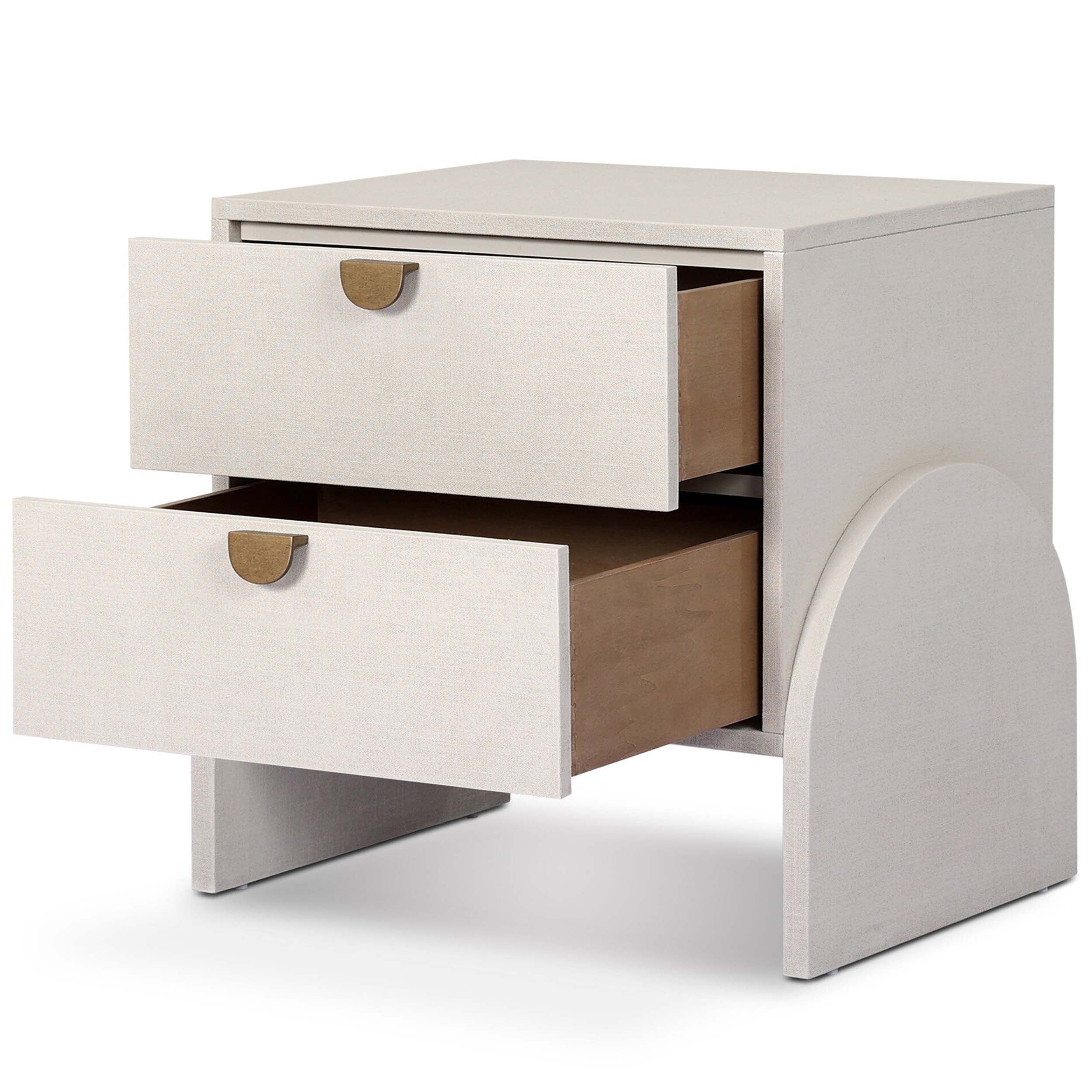 Cressida Nightstand, Ivory Painted Linen