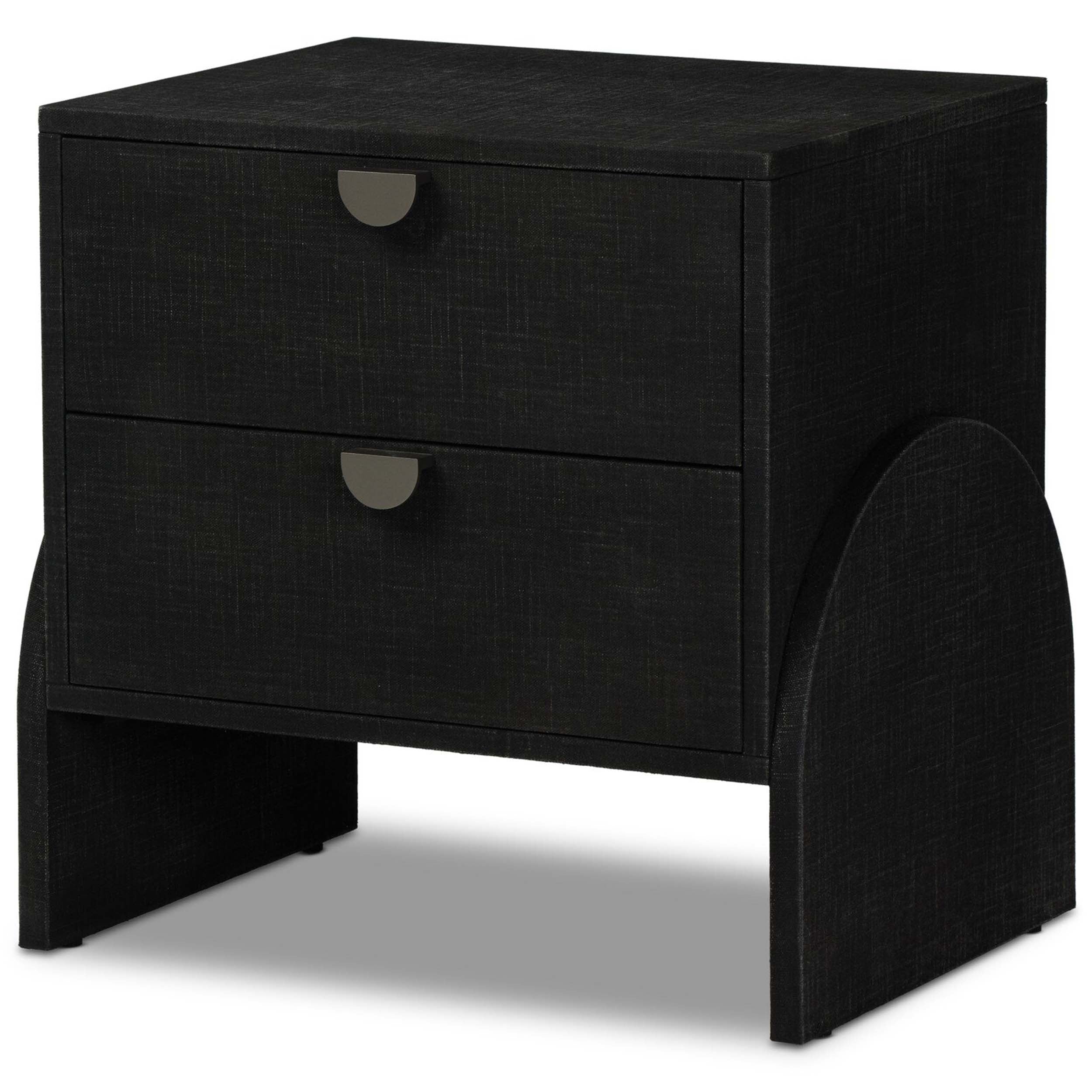 Cressida Nightstand, Black Linen
