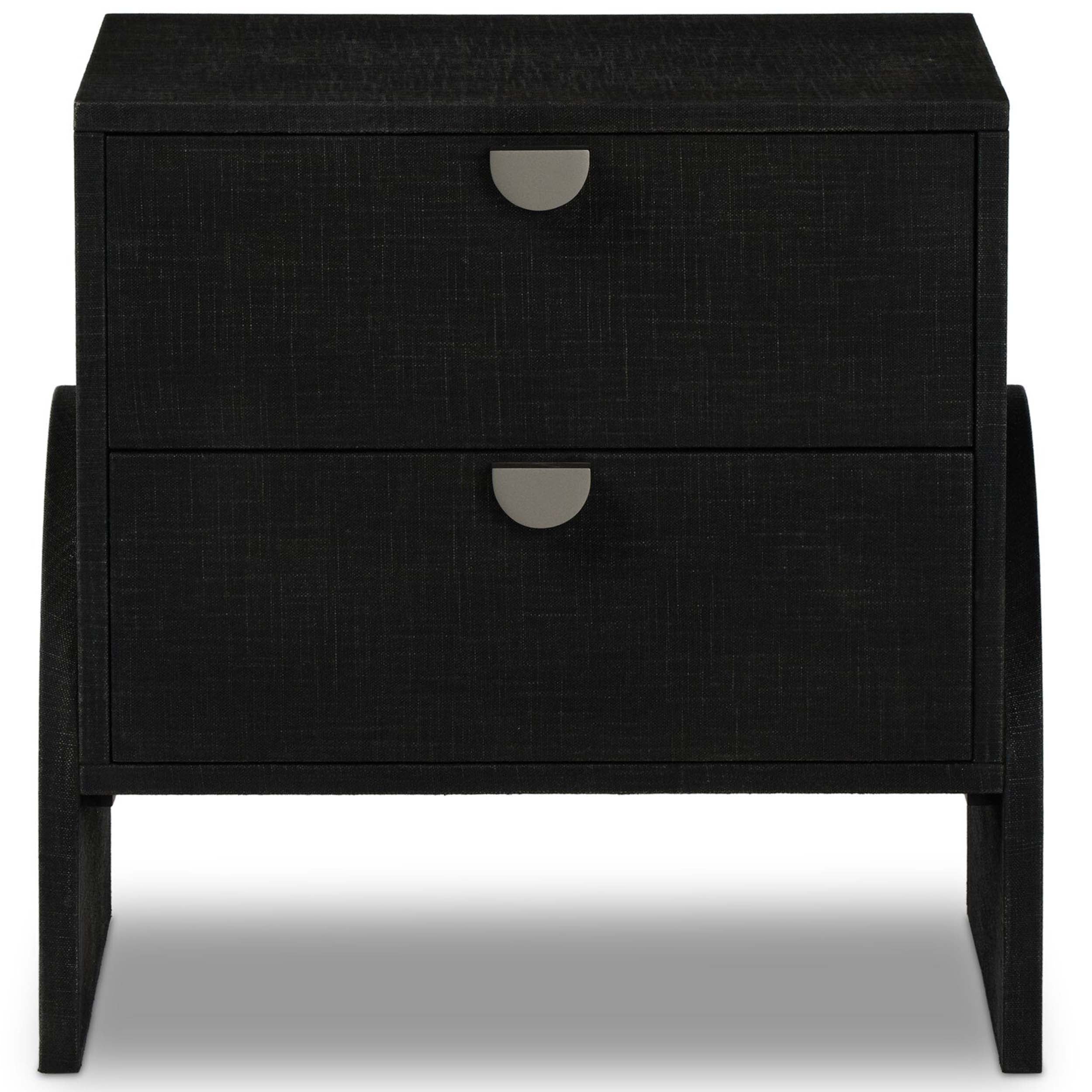 Cressida Nightstand, Black Linen