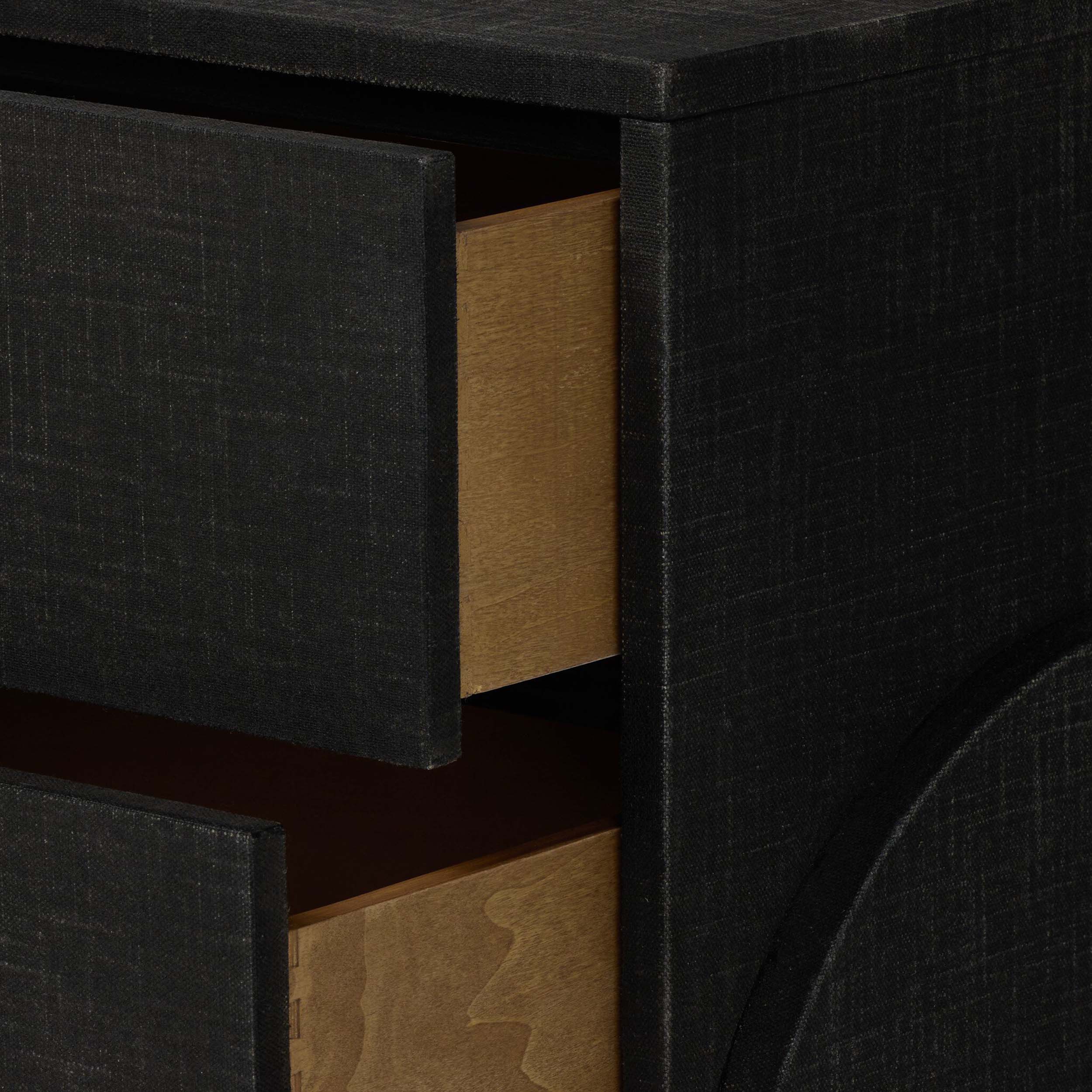 Cressida Nightstand, Black Linen