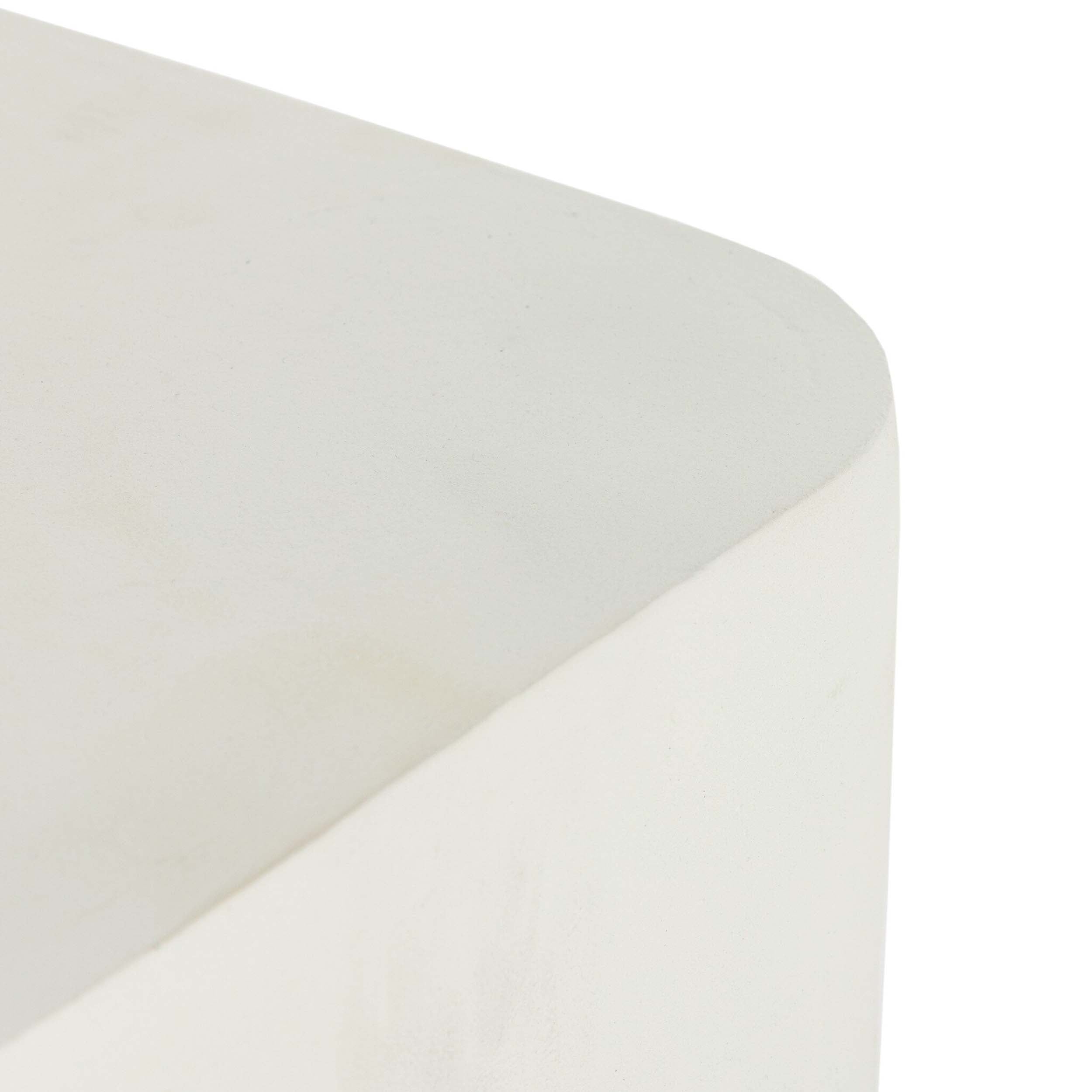Basil Outdoor Square Drink Table, Matte White Cast Aluminum