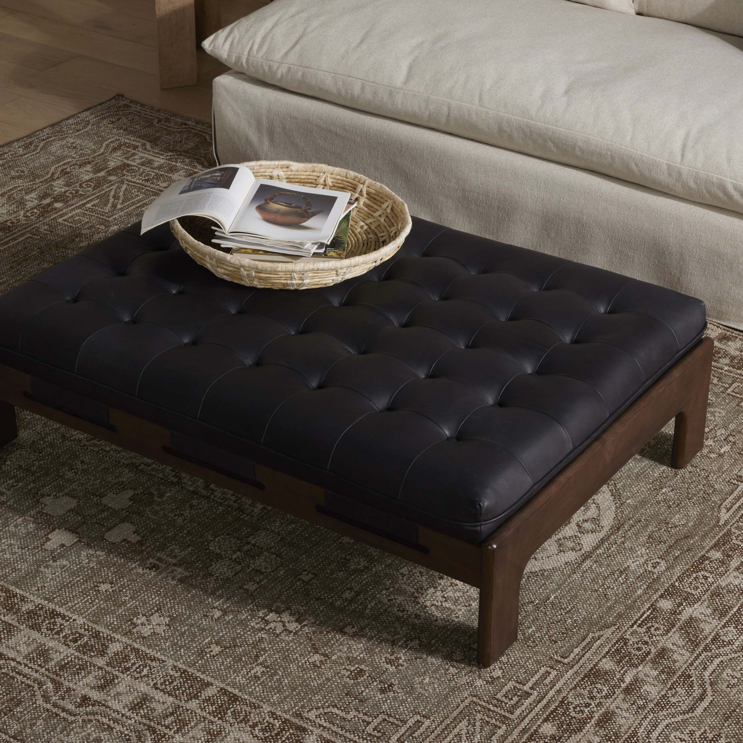 Halston Cocktail Ottoman, Heirloom Black