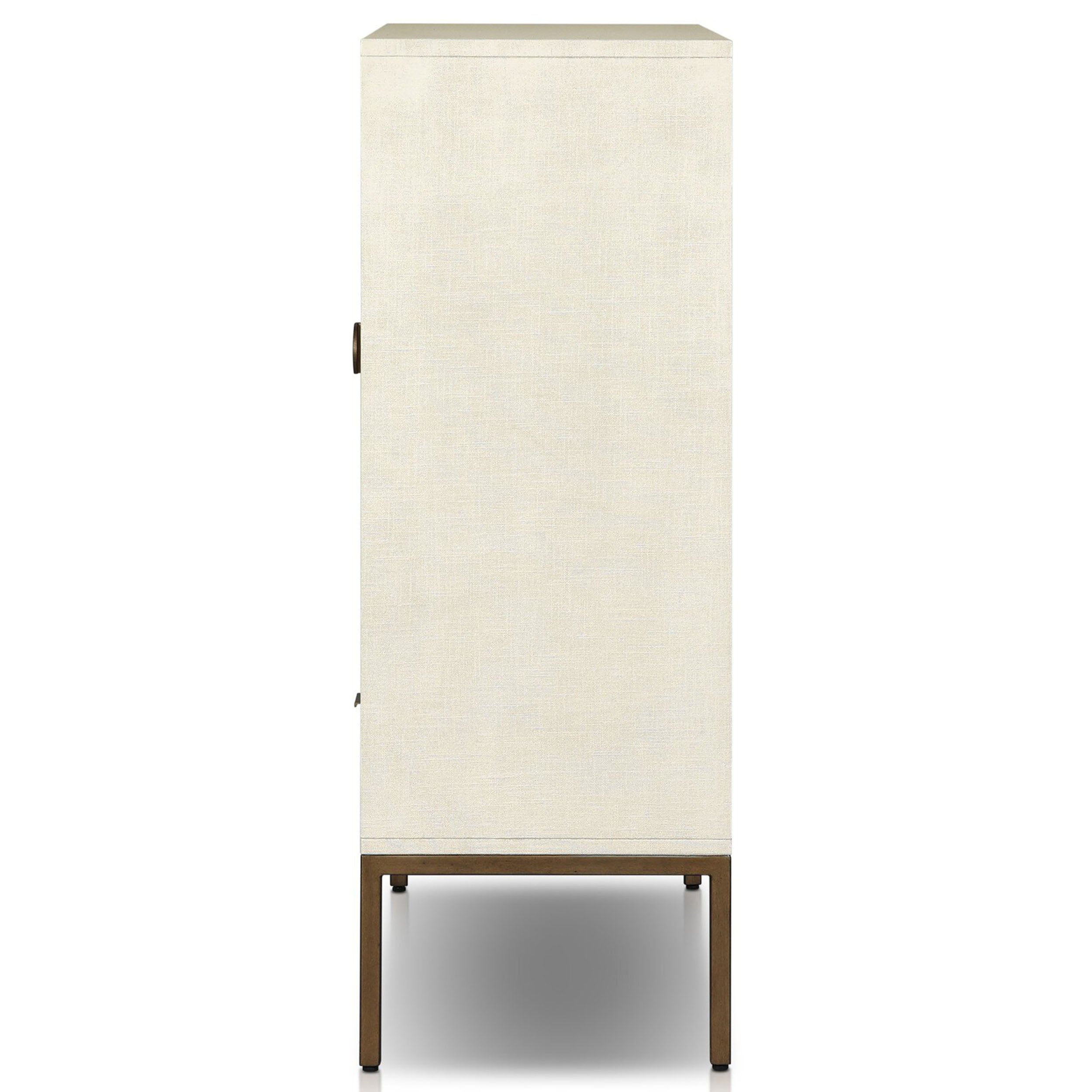 Cressida Bar Cabinet, Ivory Painted Linen