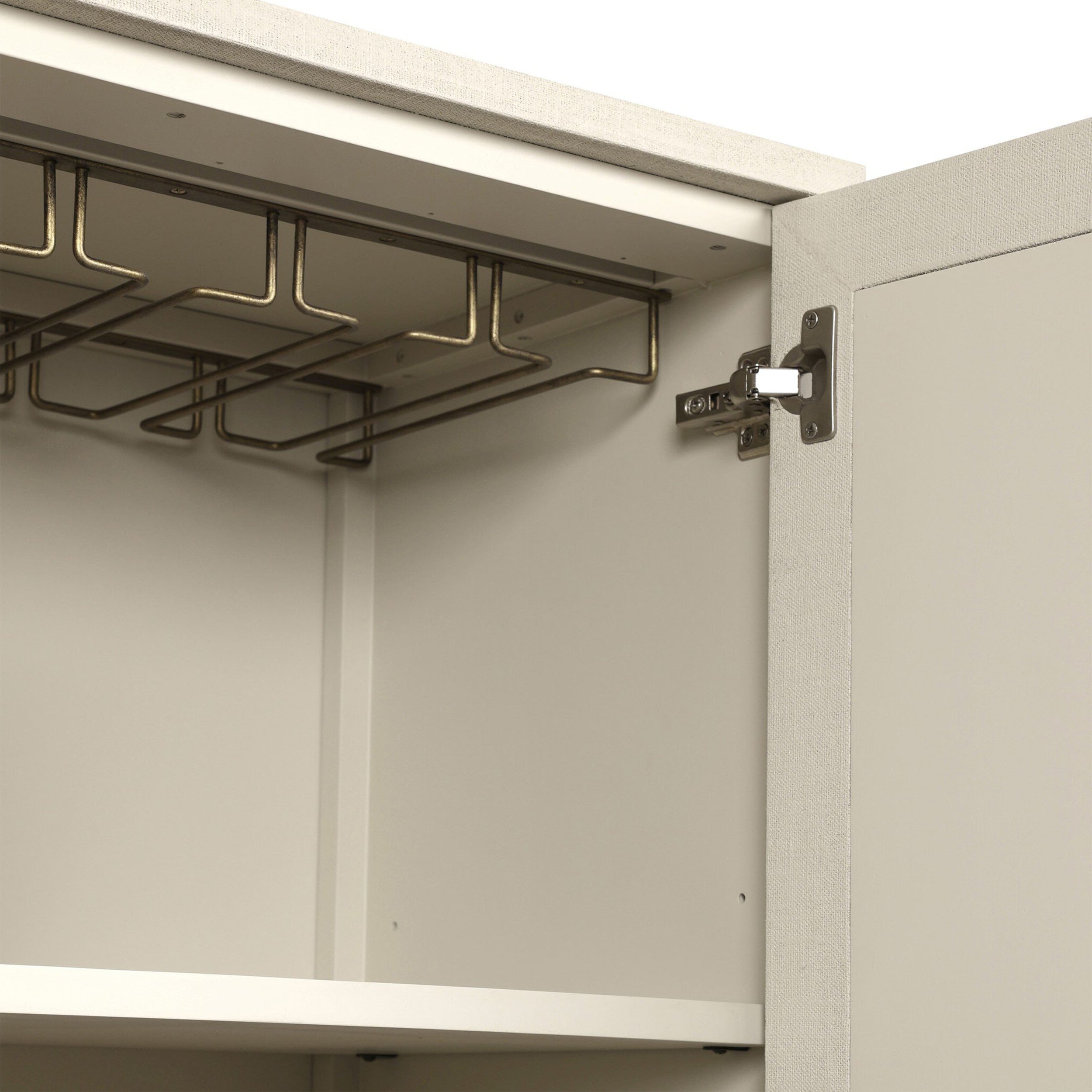 Cressida Bar Cabinet, Ivory Painted Linen