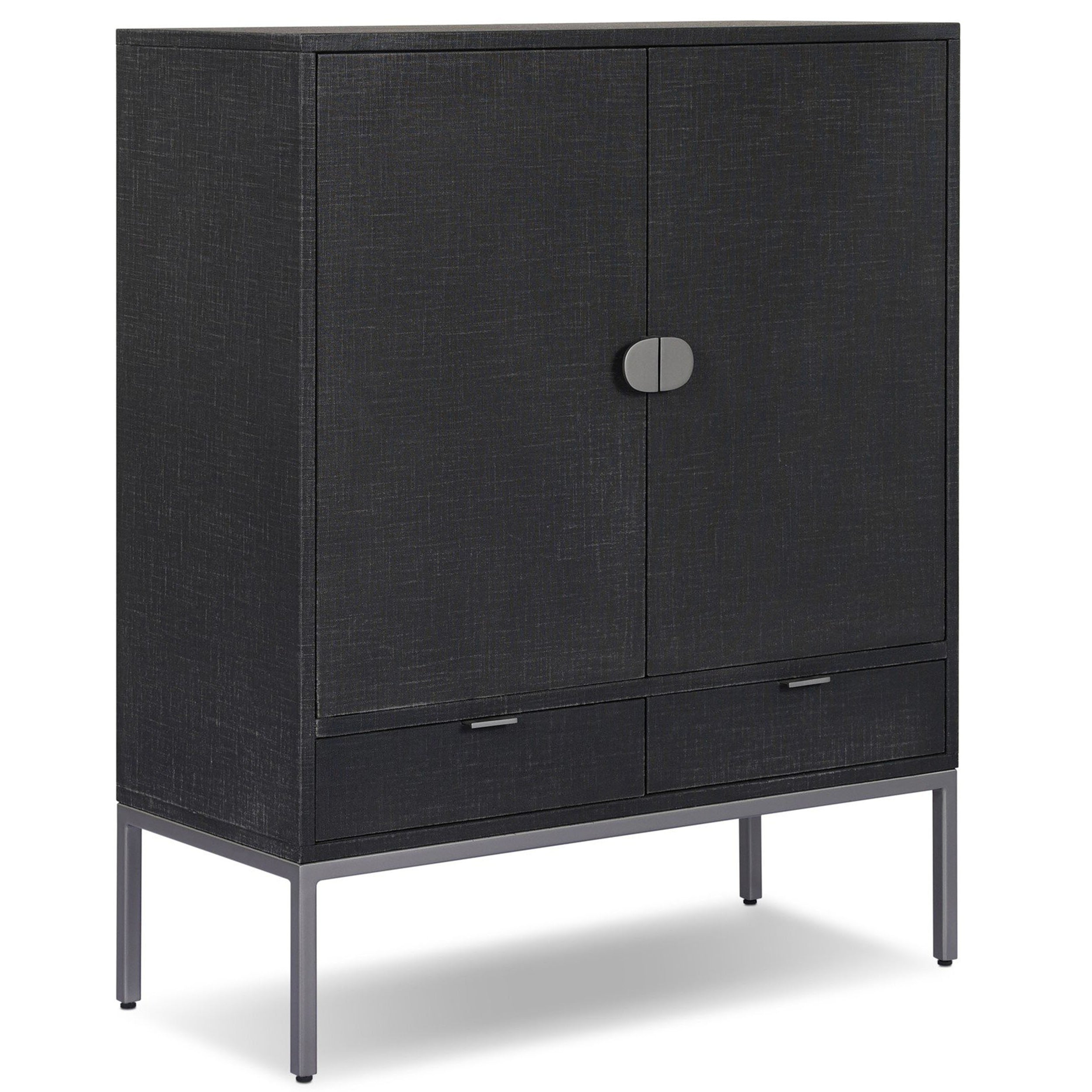 Cressida Bar Cabinet, Black Linen