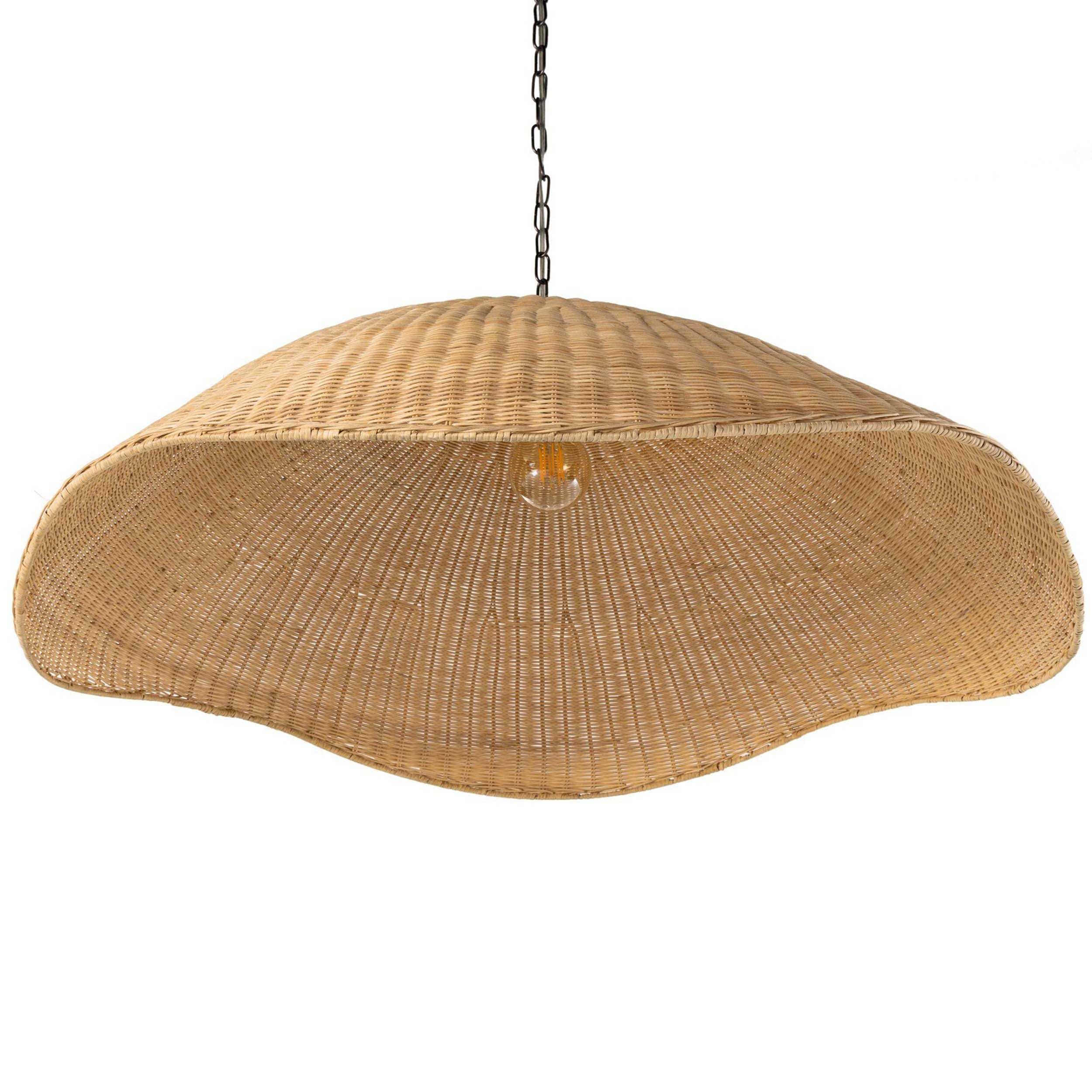 Overscale Woven Rattan Pendant, Natural Rattan