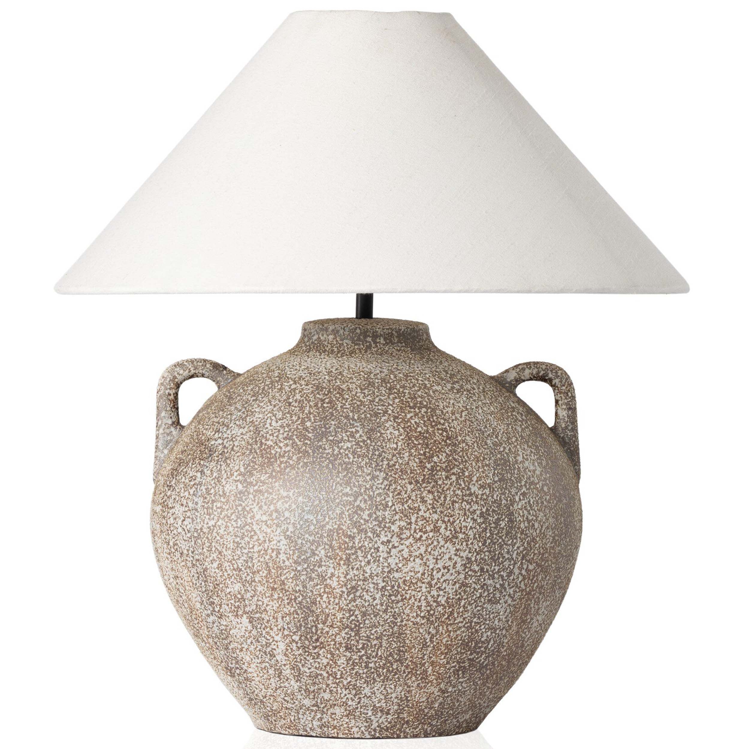 Mays Table Lamp, Vintage Brown Porcelain Ceramic