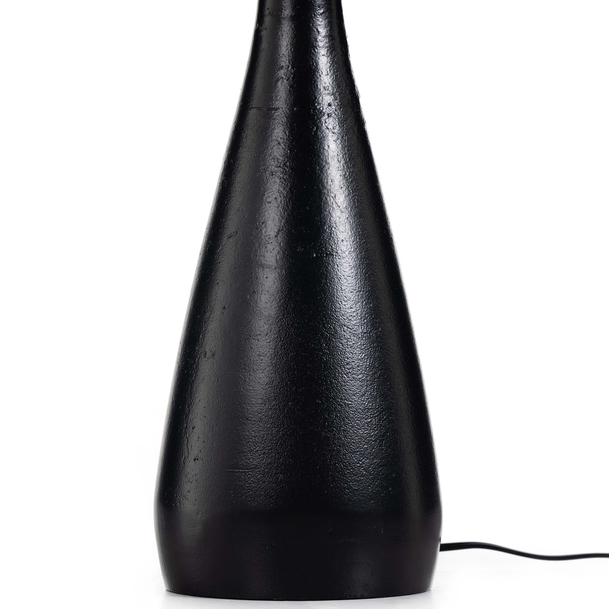 Innes Tapered Shade Table Lamp, Matte Black Cast Aluminum