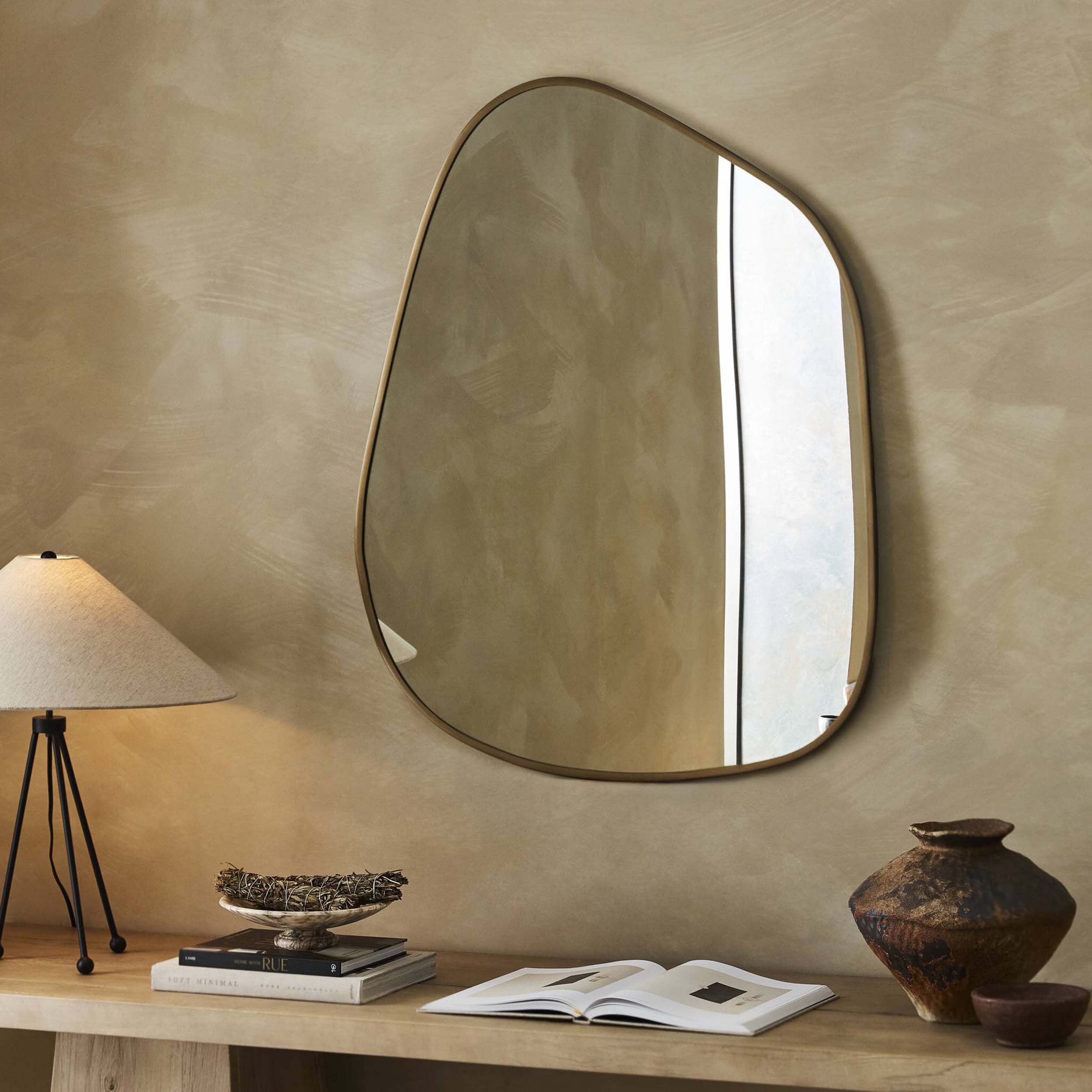 Nova Mirror, Antique Brass Iron