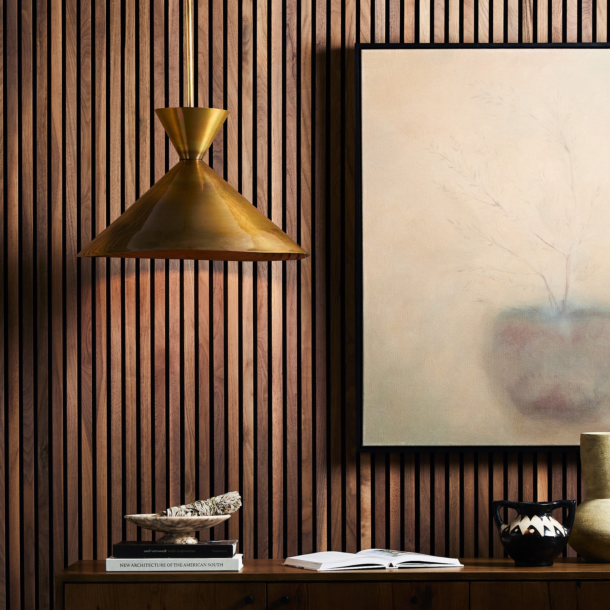 Clement Large Pendant, Burnt Brass