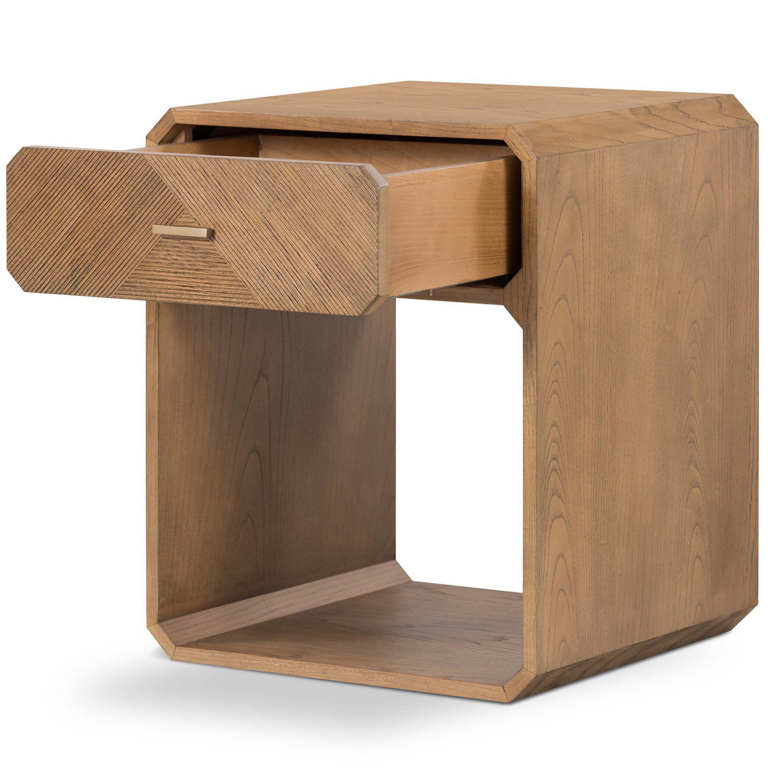 Caspian Nightstand, Smoked Oak Veneer