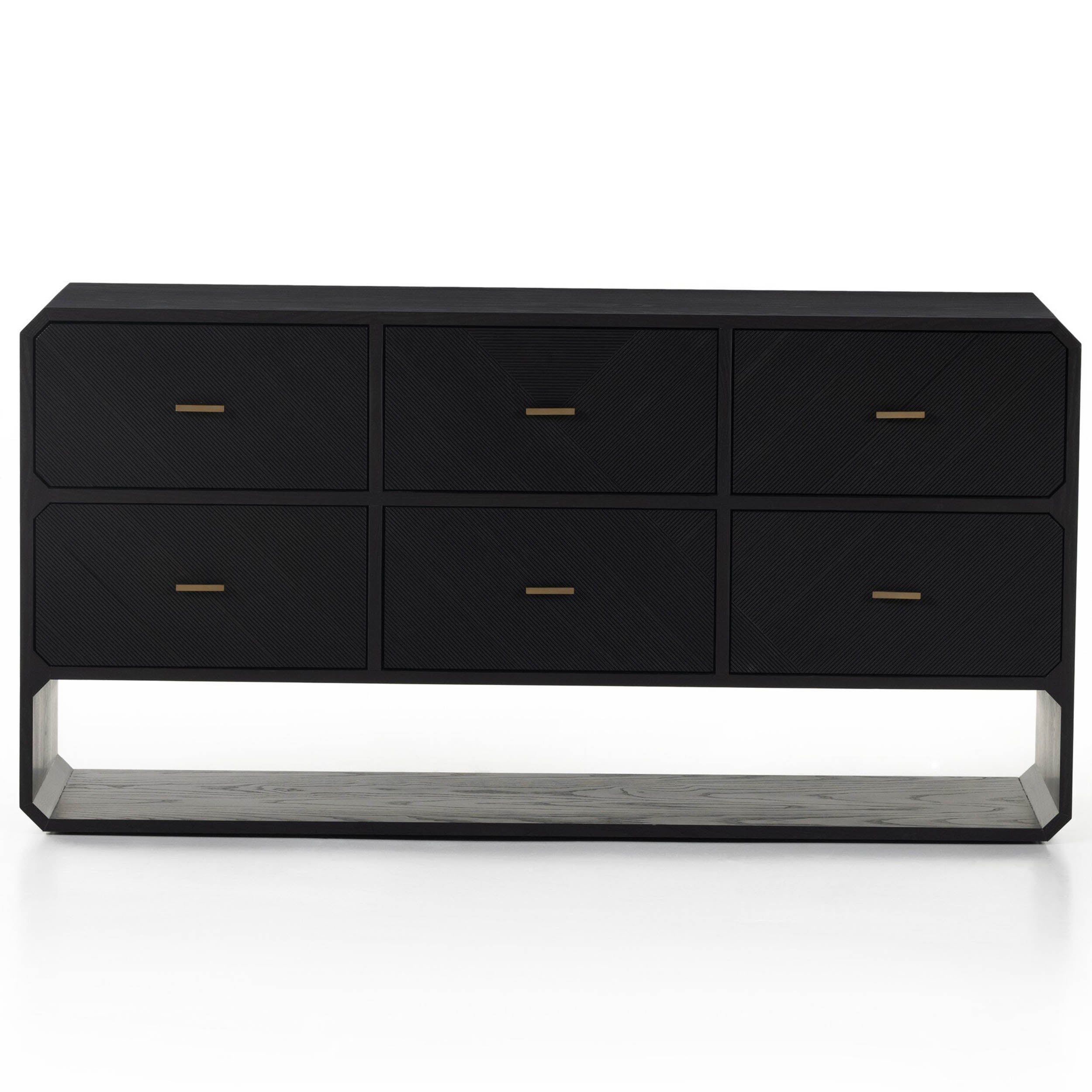 Caspian 6 Drawer Dresser, Black Ash
