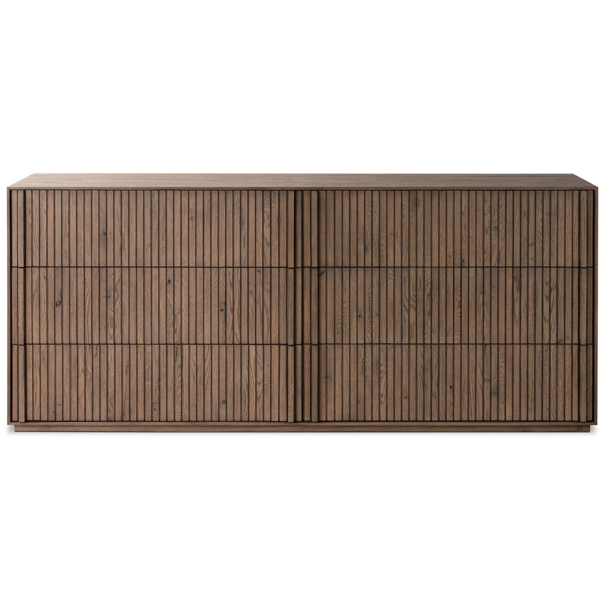 Leo 6 Drawer Dresser, Rustic Grey