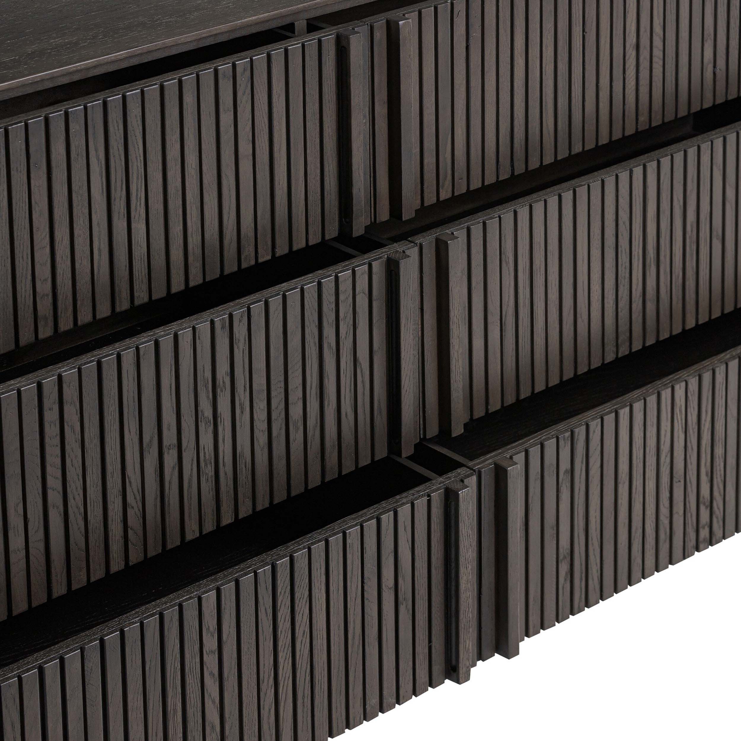 Leo 6 Drawer Dresser, Smoked Black