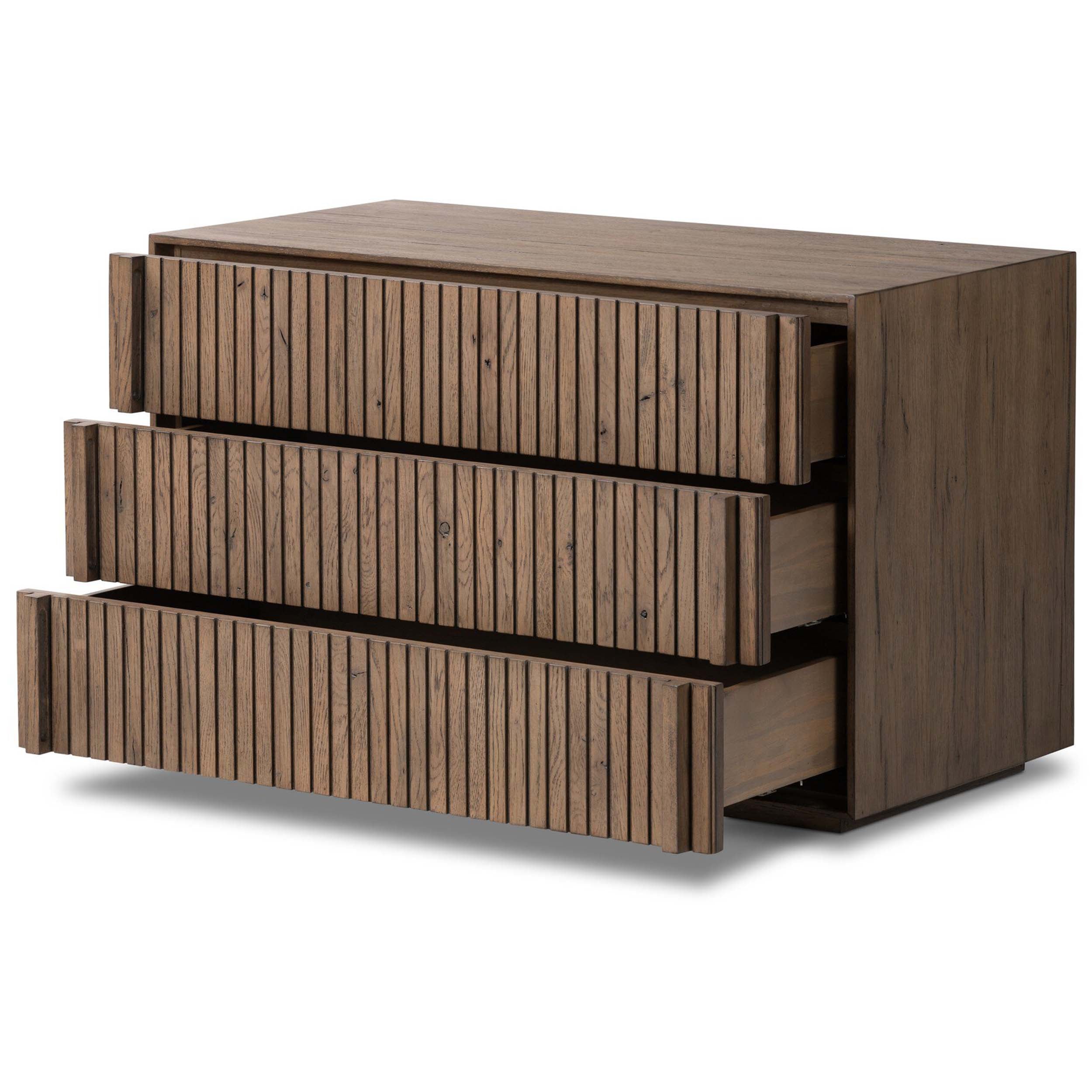 Leo Nightstand, Rustic Grey Veneer